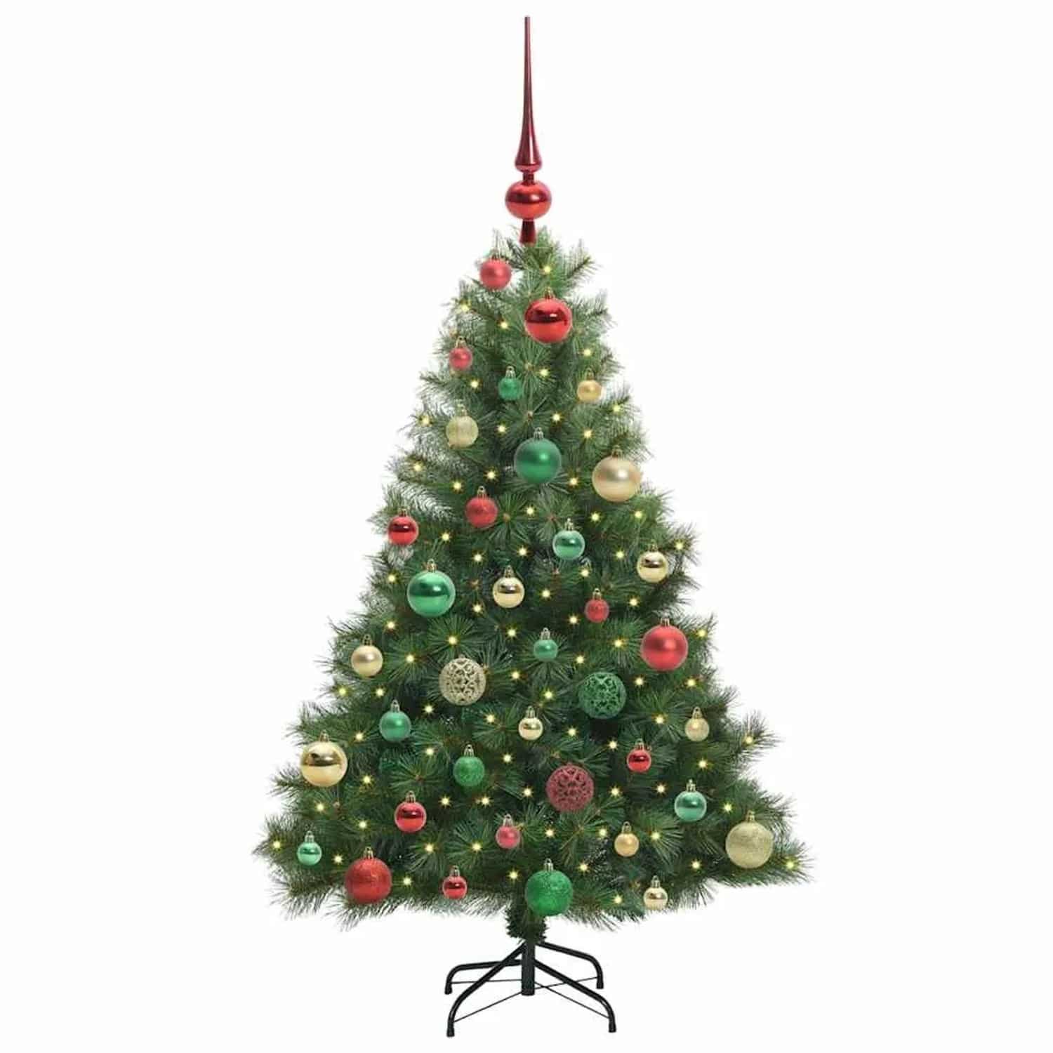 vidaXL Künstlicher Weihnachtsbaum mit 150 LEDs Grün 120 cm PE und PVC 3397765