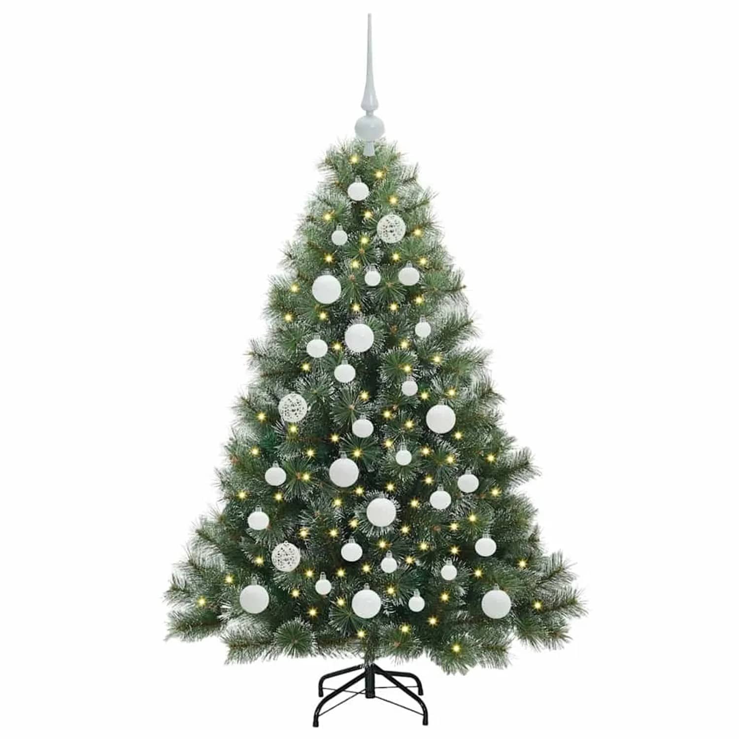 vidaXL Künstlicher Weihnachtsbaum mit 150 LEDs Grün 120 cm PE und PVC 3397825