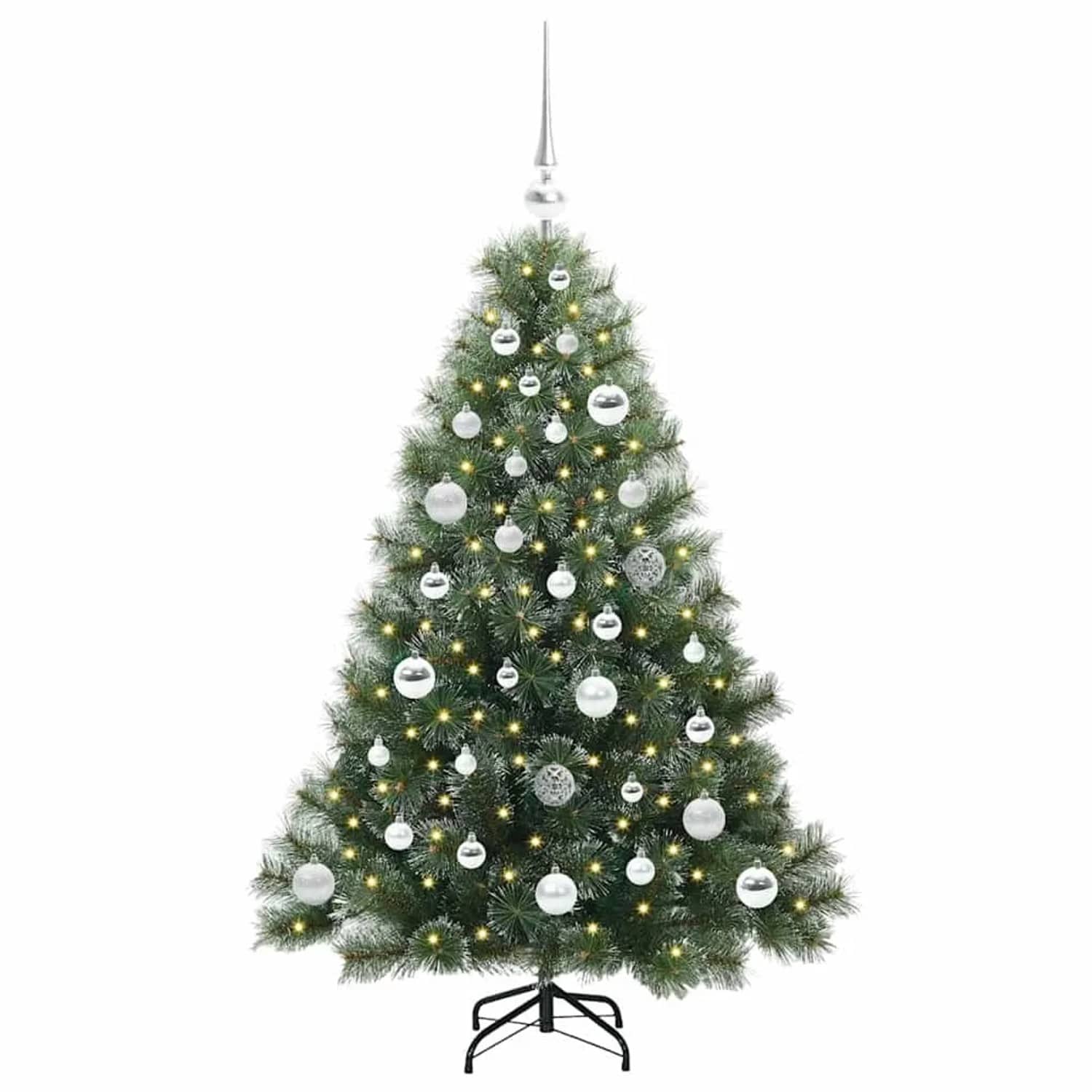 vidaXL Künstlicher Weihnachtsbaum mit 150 LEDs Grün 120 cm PE und PVC 3397827