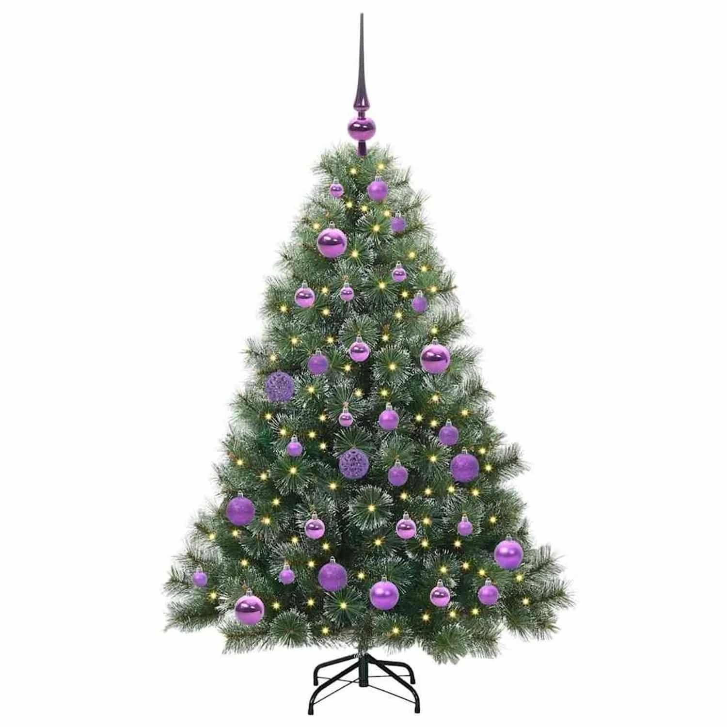 vidaXL Künstlicher Weihnachtsbaum mit 150 LEDs Grün 120 cm PE und PVC 3397828