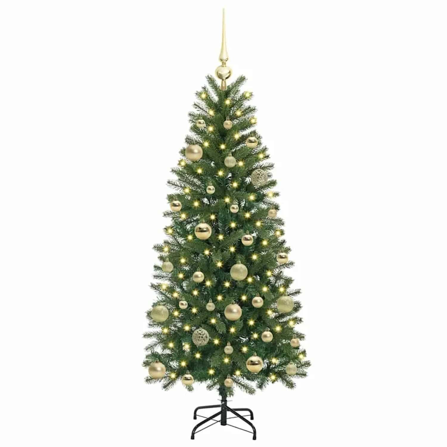 vidaXL Künstlicher Weihnachtsbaum mit 150 LEDs Grün 150 cm PE und PVC 3397345