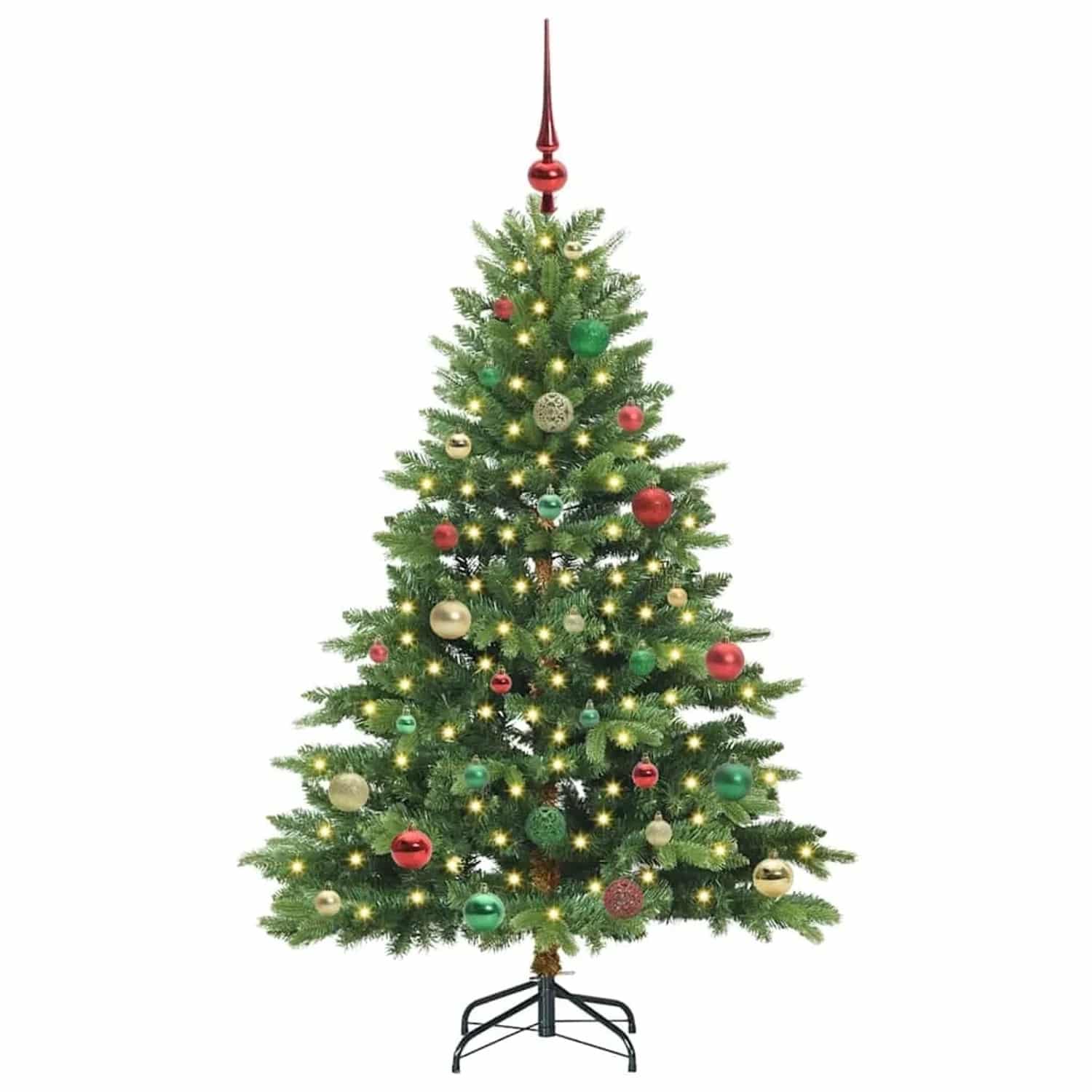 vidaXL Künstlicher Weihnachtsbaum mit 150 LEDs Grün 150 cm PE und PVC 3397544
