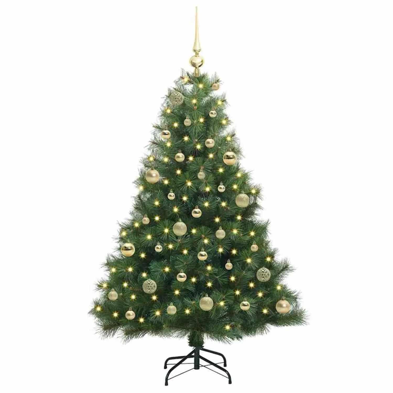 vidaXL Künstlicher Weihnachtsbaum mit 150 LEDs Grün 150 cm PE und PVC 3397774