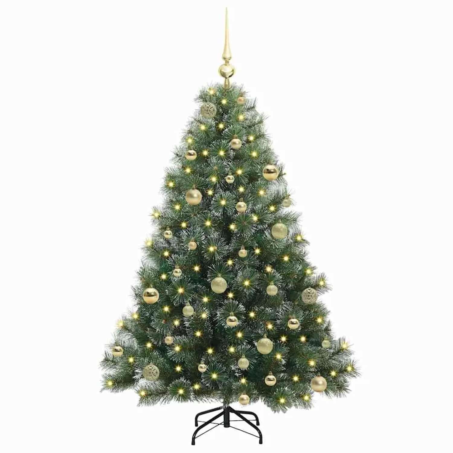 vidaXL Künstlicher Weihnachtsbaum mit 150 LEDs Grün 150 cm PE und PVC 3397839