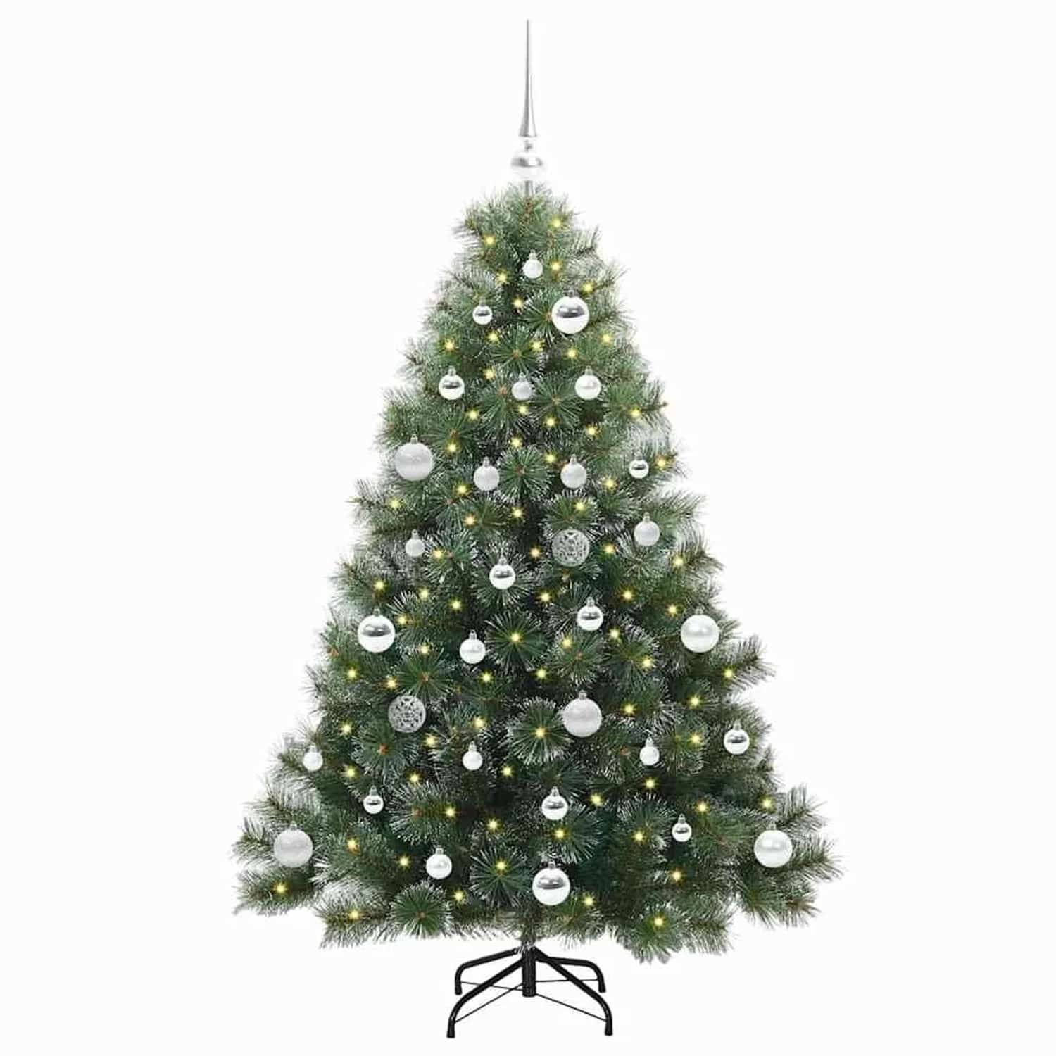 vidaXL Künstlicher Weihnachtsbaum mit 150 LEDs Grün 150 cm PE und PVC 3397840
