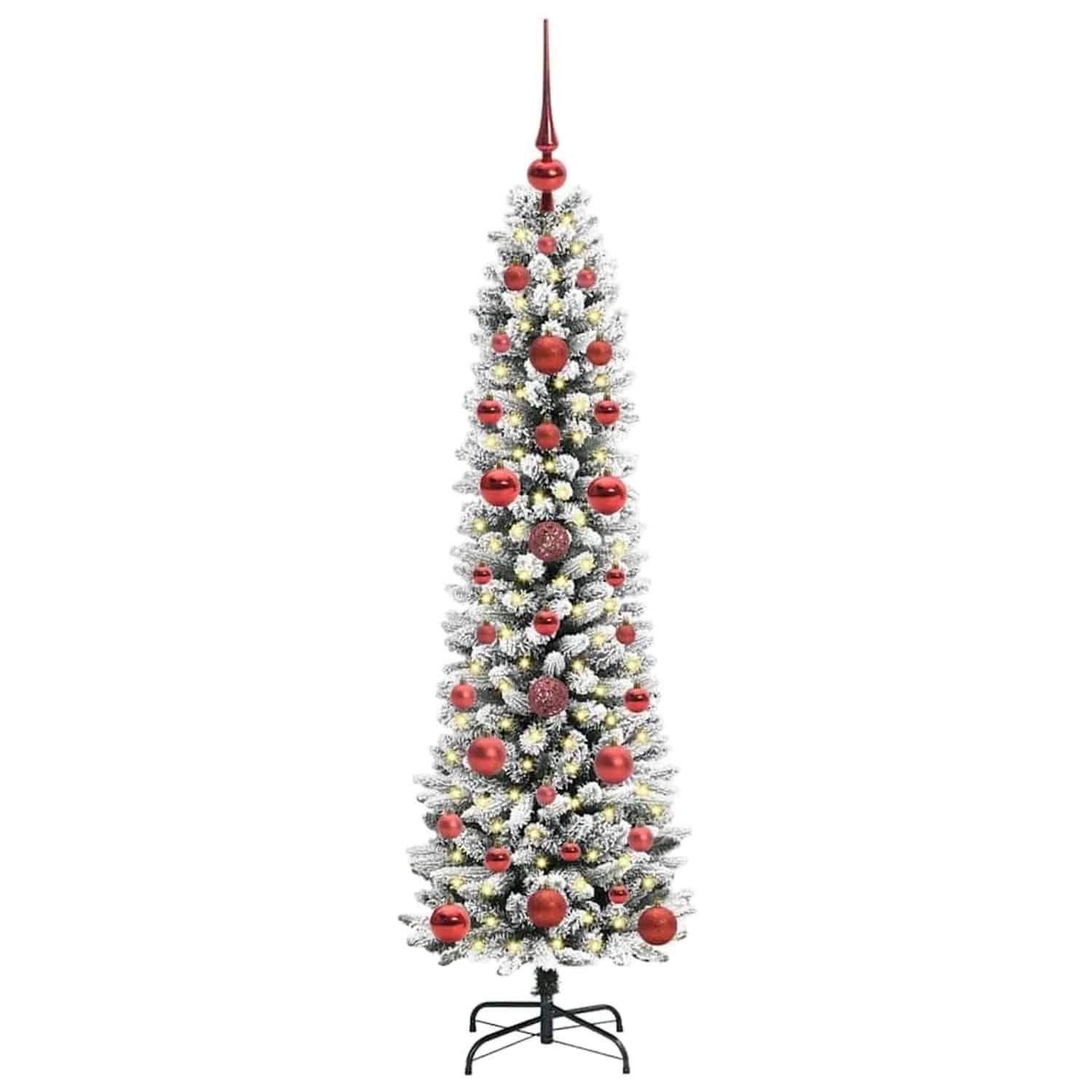 vidaXL Künstlicher Weihnachtsbaum mit 150 LEDs Grün und Weiß 120 cm 3396081