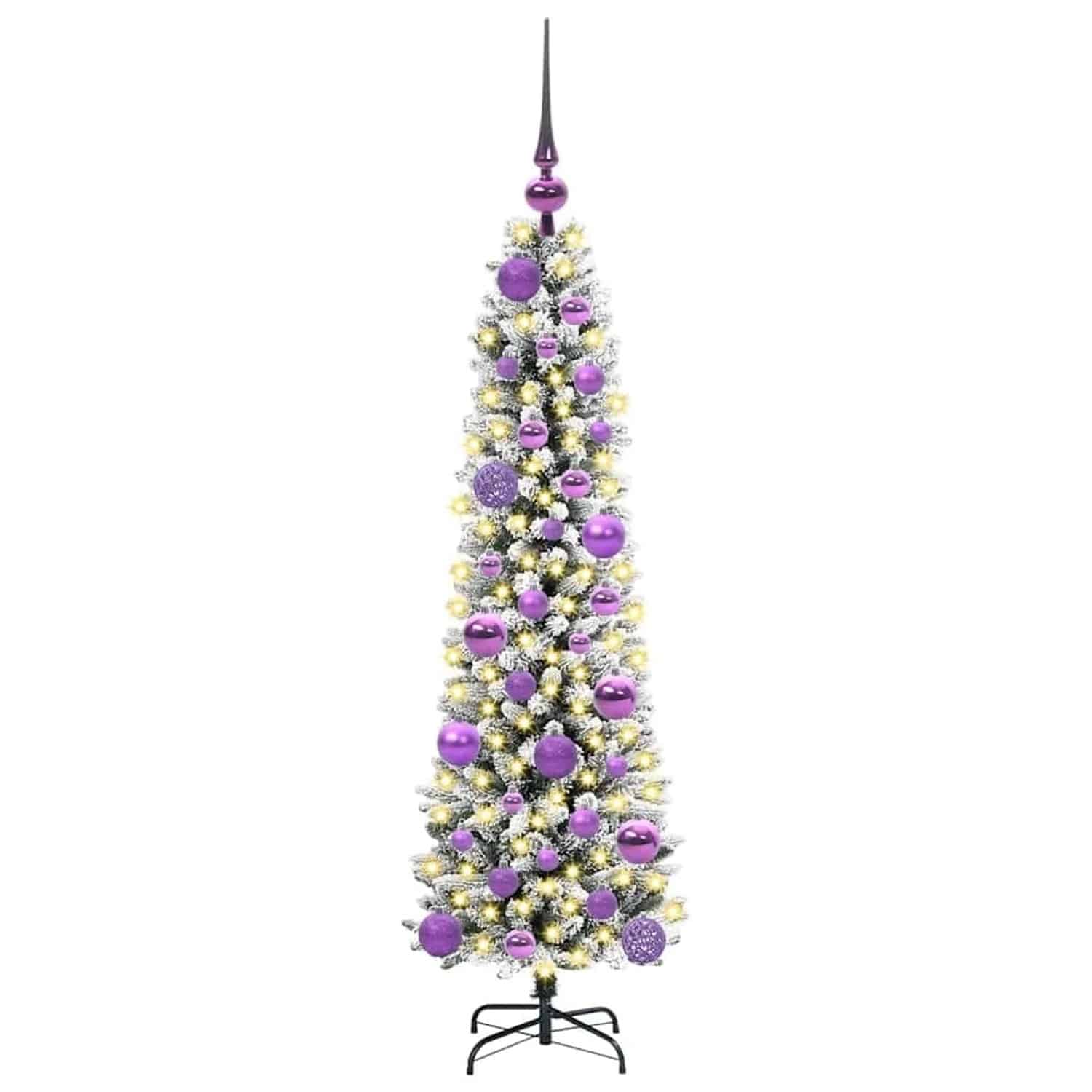 vidaXL Künstlicher Weihnachtsbaum mit 150 LEDs Grün und Weiß 120 cm 3396087