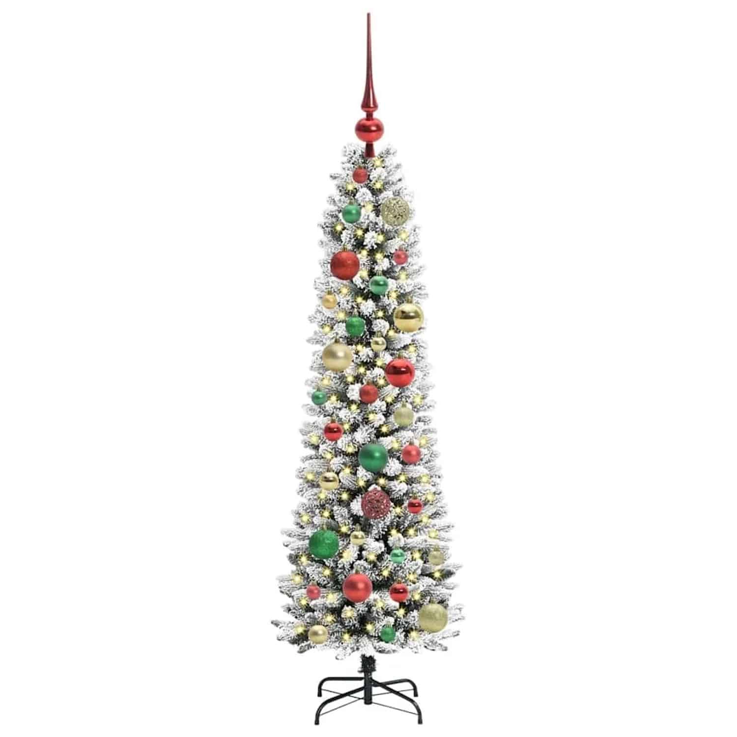 vidaXL Künstlicher Weihnachtsbaum mit 150 LEDs Grün und Weiß 120 cm 3396089