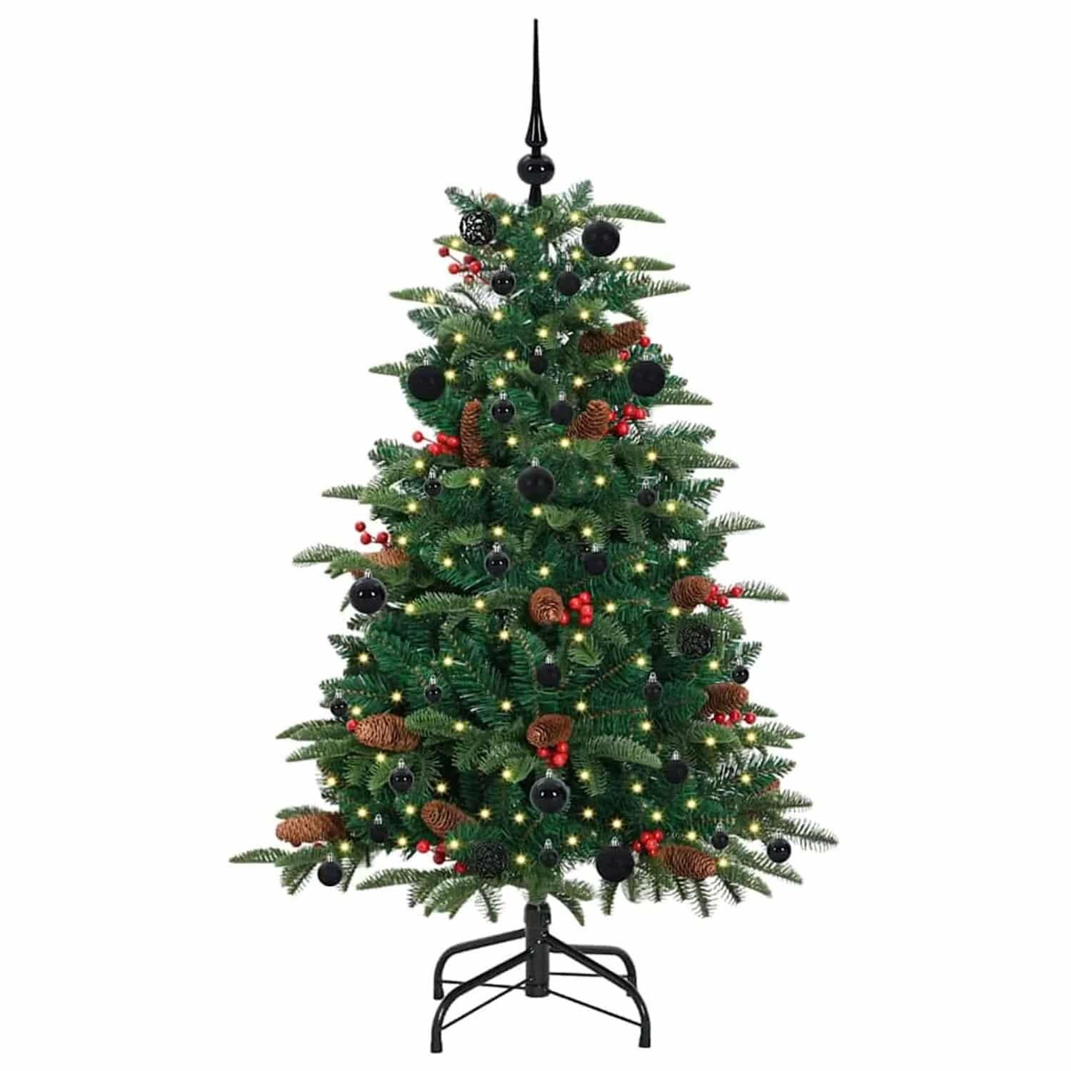 vidaXL Künstlicher Weihnachtsbaum mit 150 LEDs mit Ständer Grün 150 cm 3395542