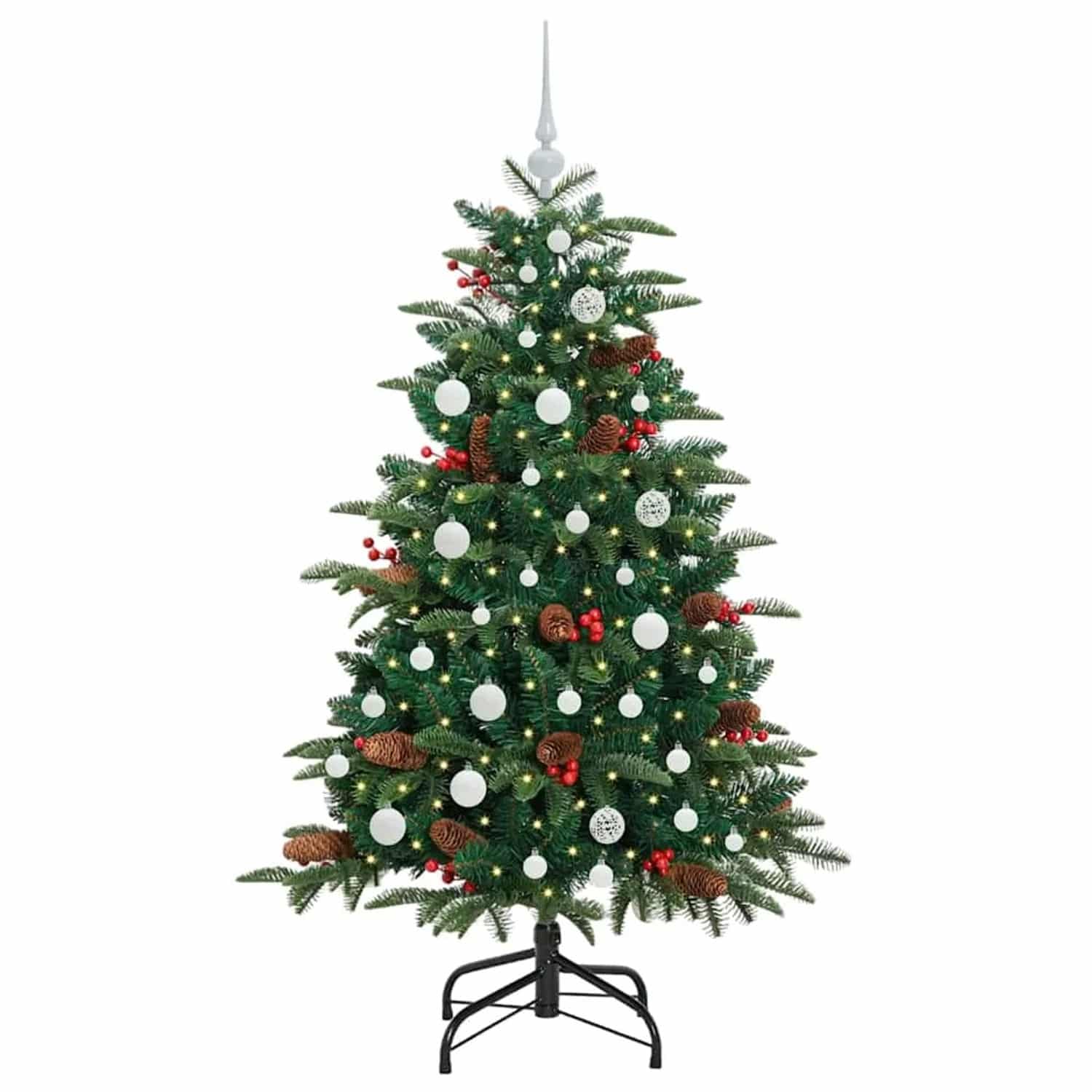 vidaXL Künstlicher Weihnachtsbaum mit 150 LEDs mit Ständer Grün 150 cm 3395544