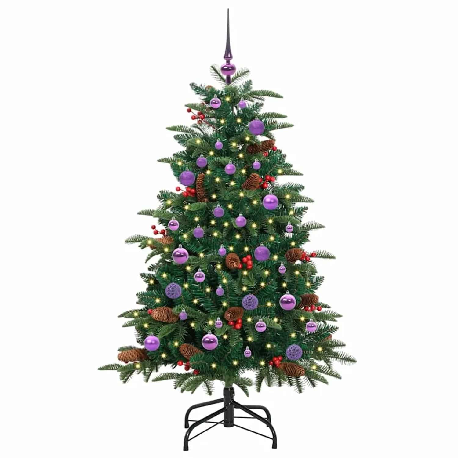 vidaXL Künstlicher Weihnachtsbaum mit 150 LEDs mit Ständer Grün 150 cm 3395547