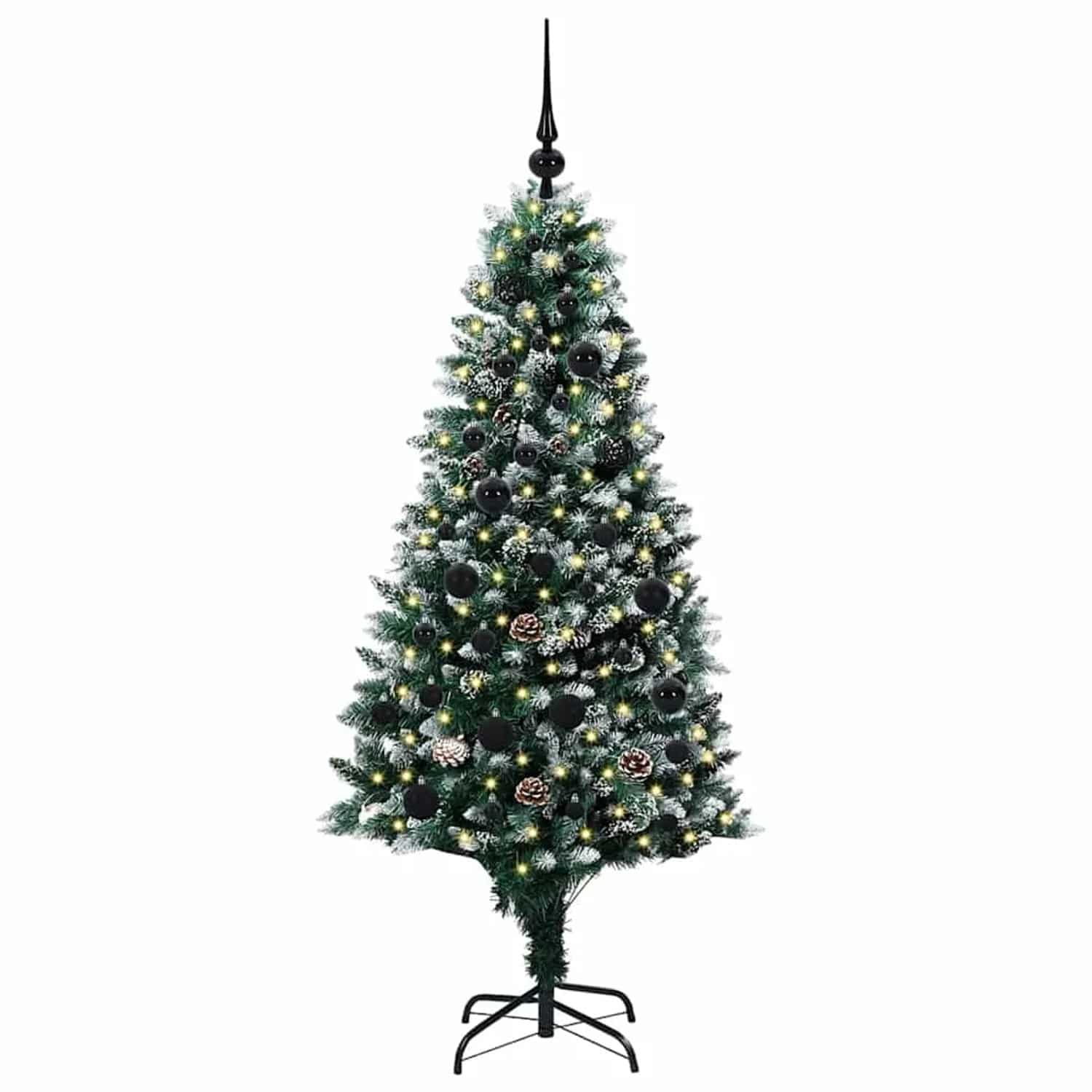 vidaXL Künstlicher Weihnachtsbaum mit 150 LEDs mit Ständer Grün 150 cm 3396252