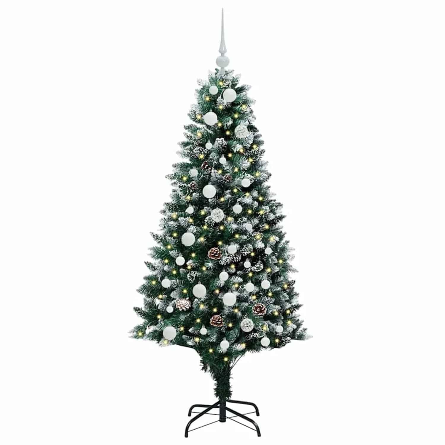 vidaXL Künstlicher Weihnachtsbaum mit 150 LEDs mit Ständer Grün 150 cm 3396254