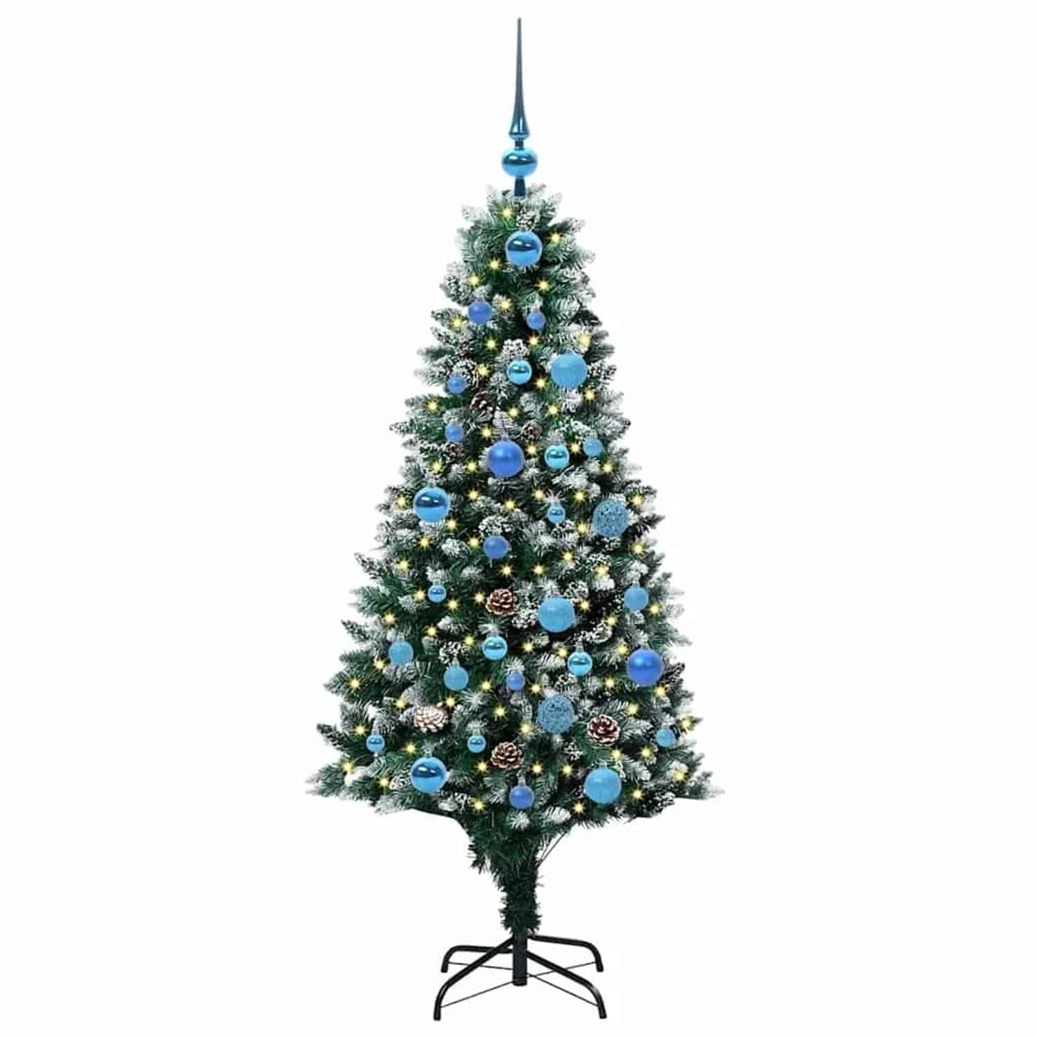 vidaXL Künstlicher Weihnachtsbaum mit 150 LEDs mit Ständer Grün 150 cm 3396258