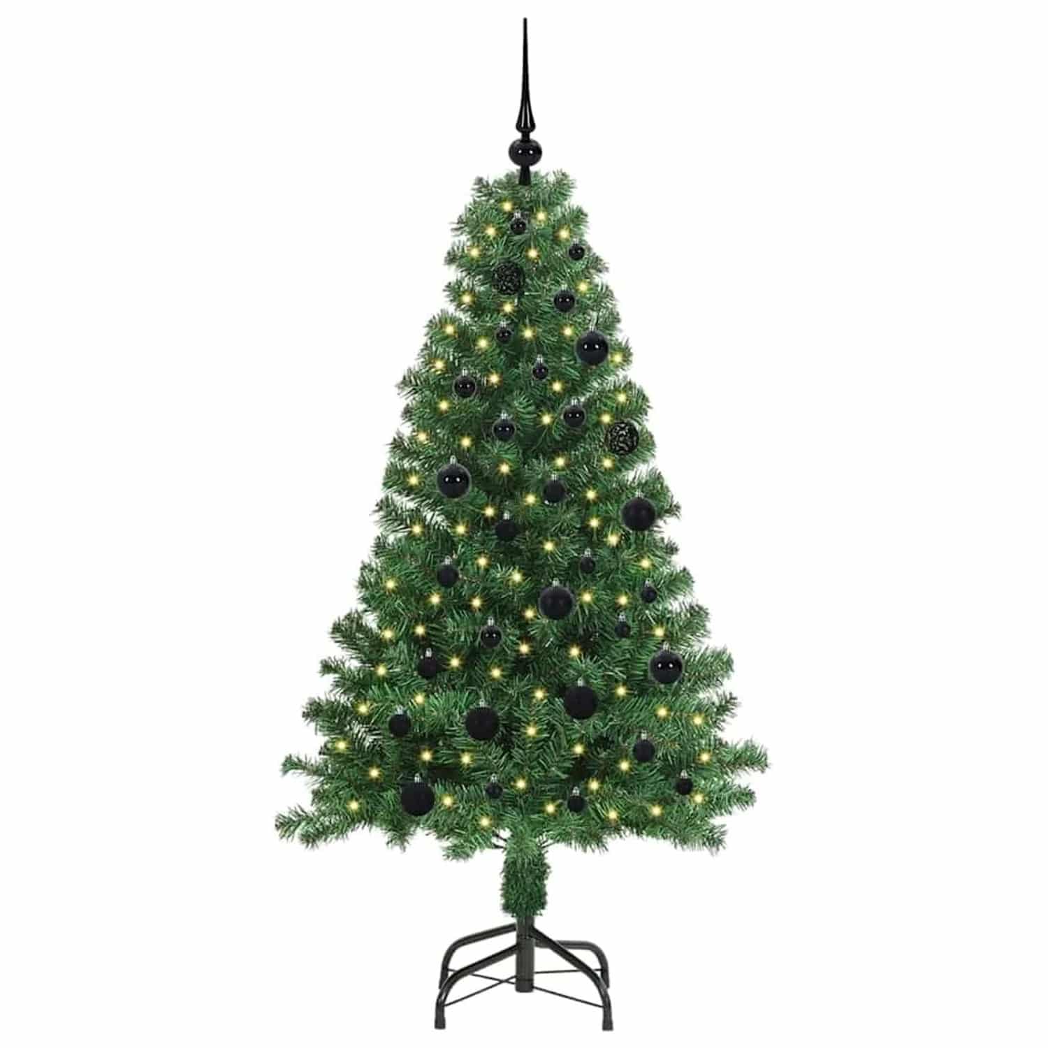 vidaXL Künstlicher Weihnachtsbaum mit 150 LEDs mit Ständer Grün 150 cm 3396901