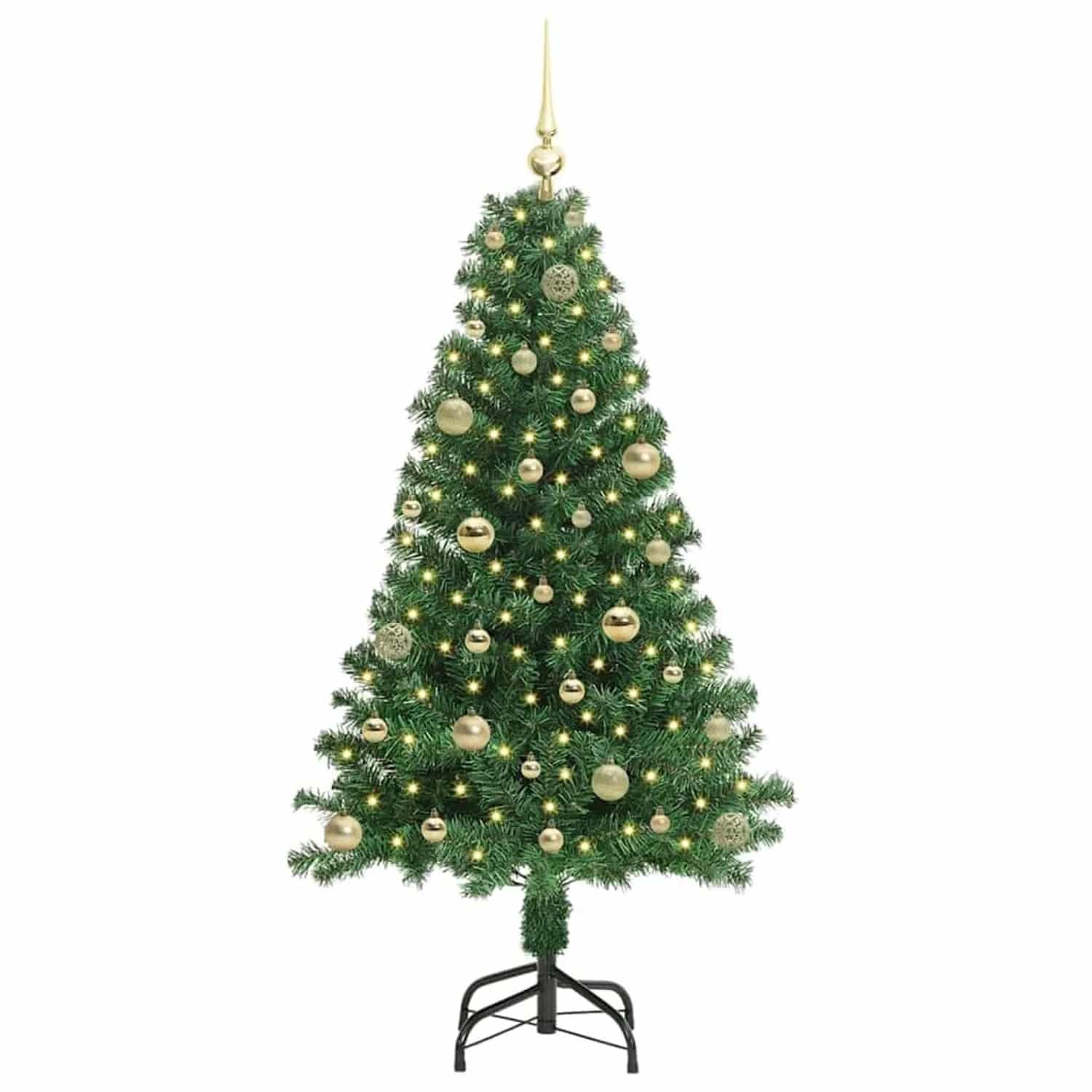 vidaXL Künstlicher Weihnachtsbaum mit 150 LEDs mit Ständer Grün 150 cm 3396904