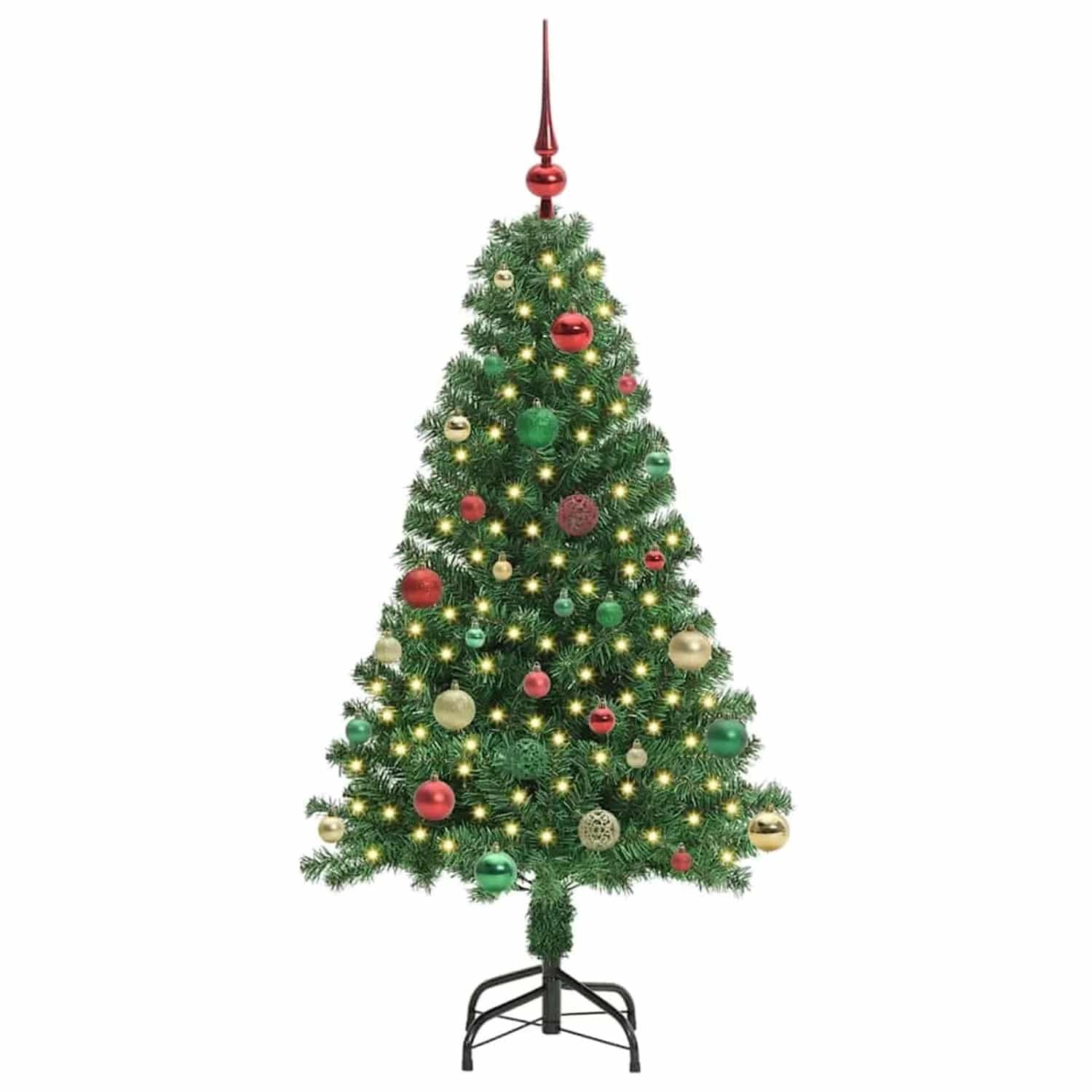 vidaXL Künstlicher Weihnachtsbaum mit 150 LEDs mit Ständer Grün 150 cm 3396908