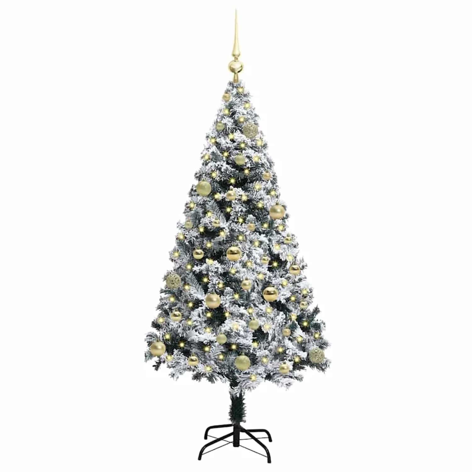 vidaXL Künstlicher Weihnachtsbaum mit 150 LEDs mit Ständer Grün 150 cm 3396953