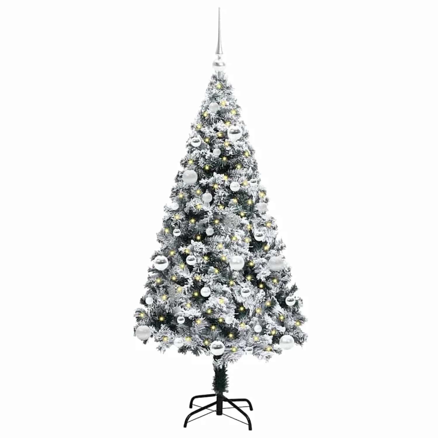 vidaXL Künstlicher Weihnachtsbaum mit 150 LEDs mit Ständer Grün 150 cm 3396954