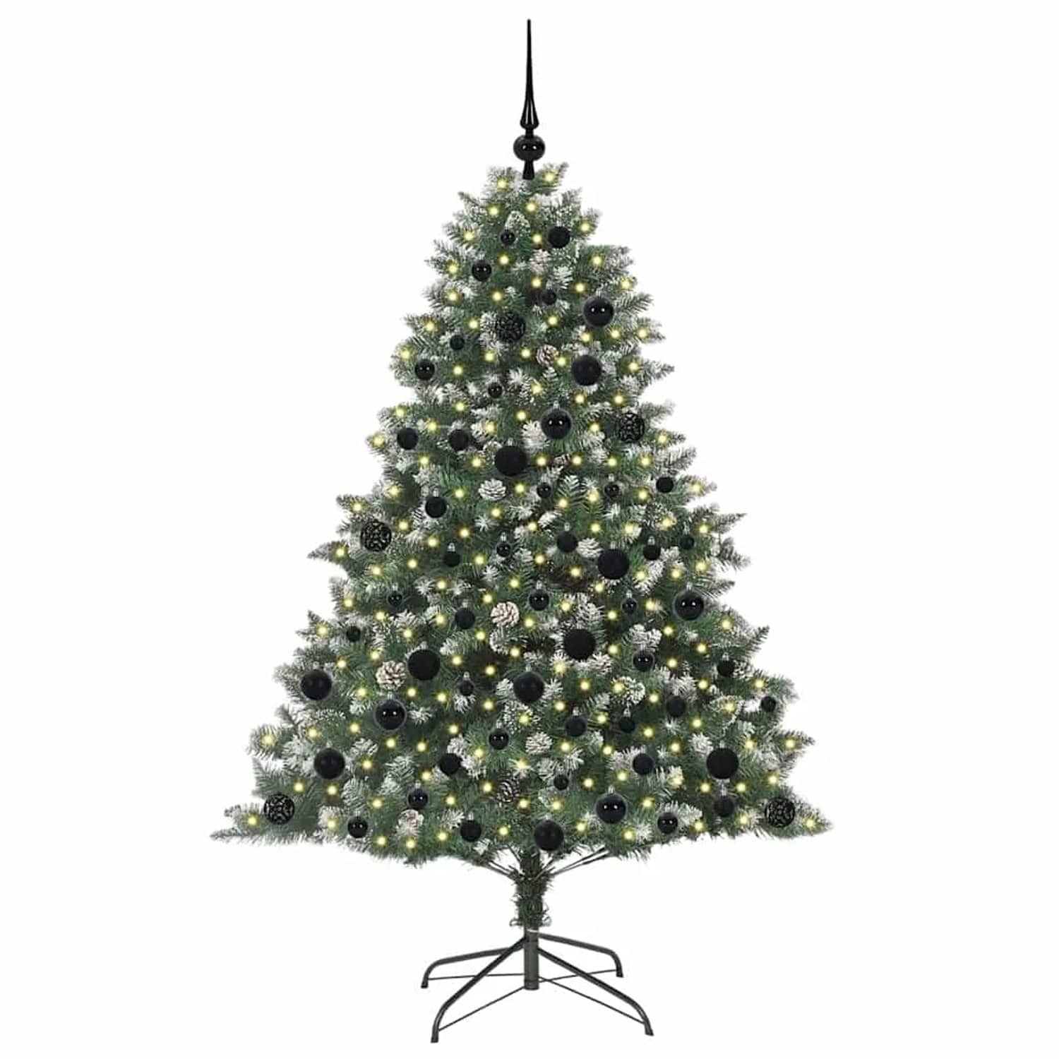 vidaXL Künstlicher Weihnachtsbaum mit 300 LEDs Grün 126 x 126 x 180 cm 3395234