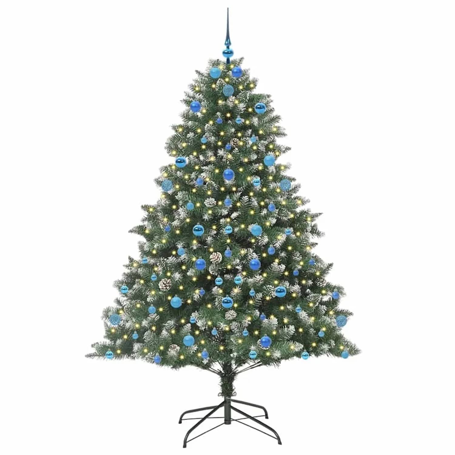 vidaXL Künstlicher Weihnachtsbaum mit 300 LEDs Grün 140 x 140 x 210 cm 3395252