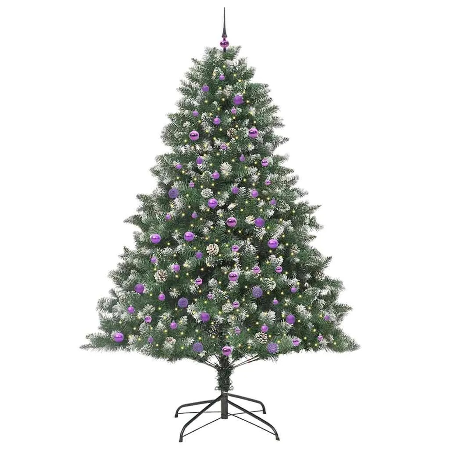 vidaXL Künstlicher Weihnachtsbaum mit 300 LEDs Grün 160 x 160 x 240 cm 3395263