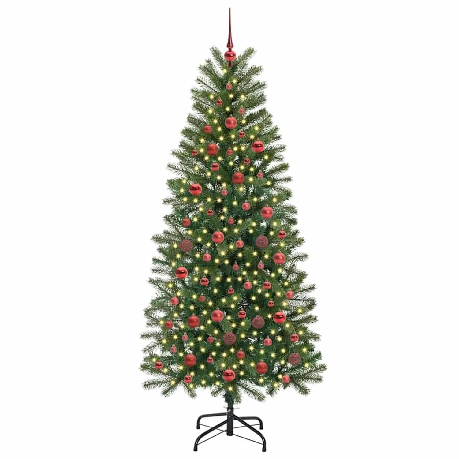 vidaXL Künstlicher Weihnachtsbaum mit 300 LEDs Grün 180 cm PE und PVC 3397354
