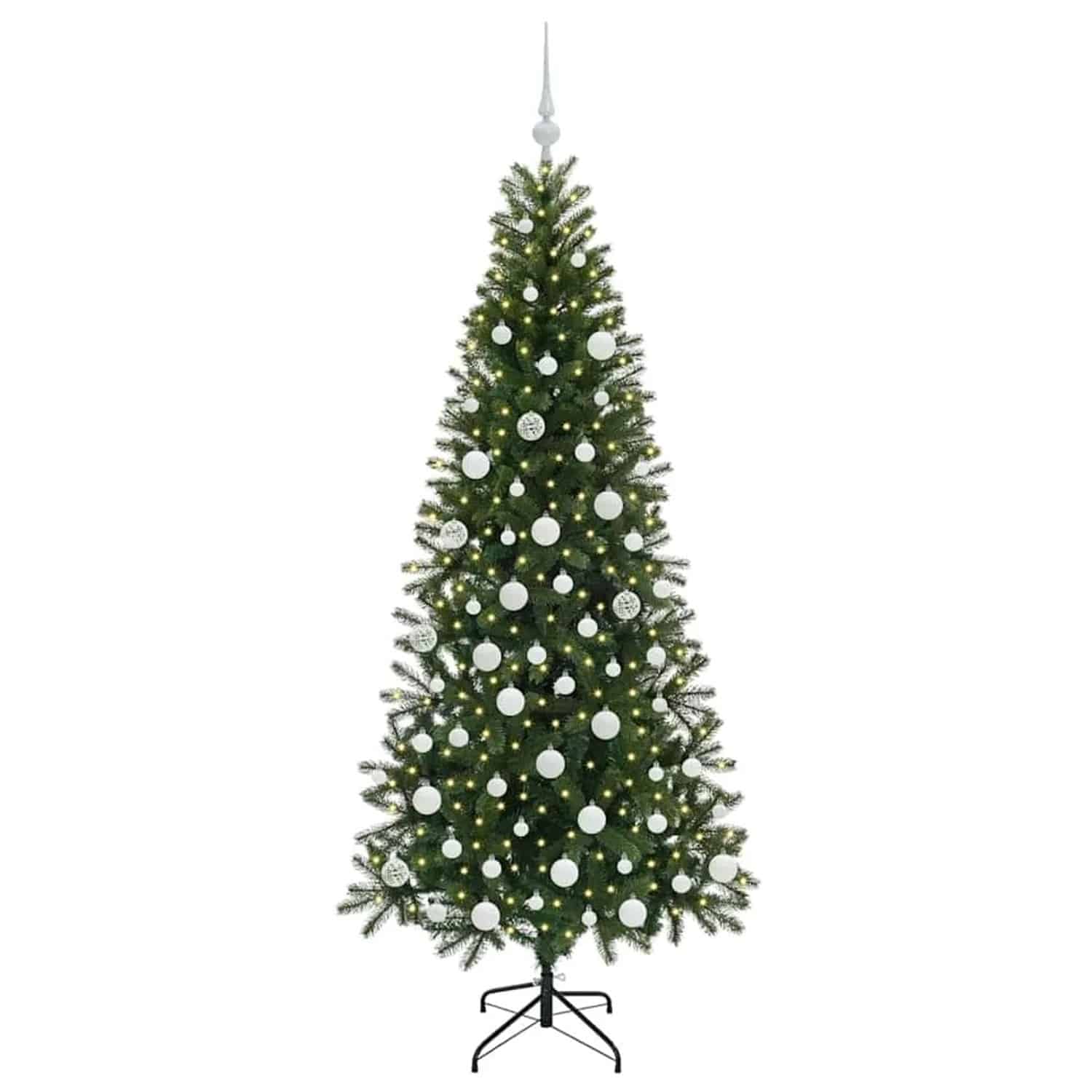 vidaXL Künstlicher Weihnachtsbaum mit 300 LEDs Grün 180 cm PE und PVC 3397357