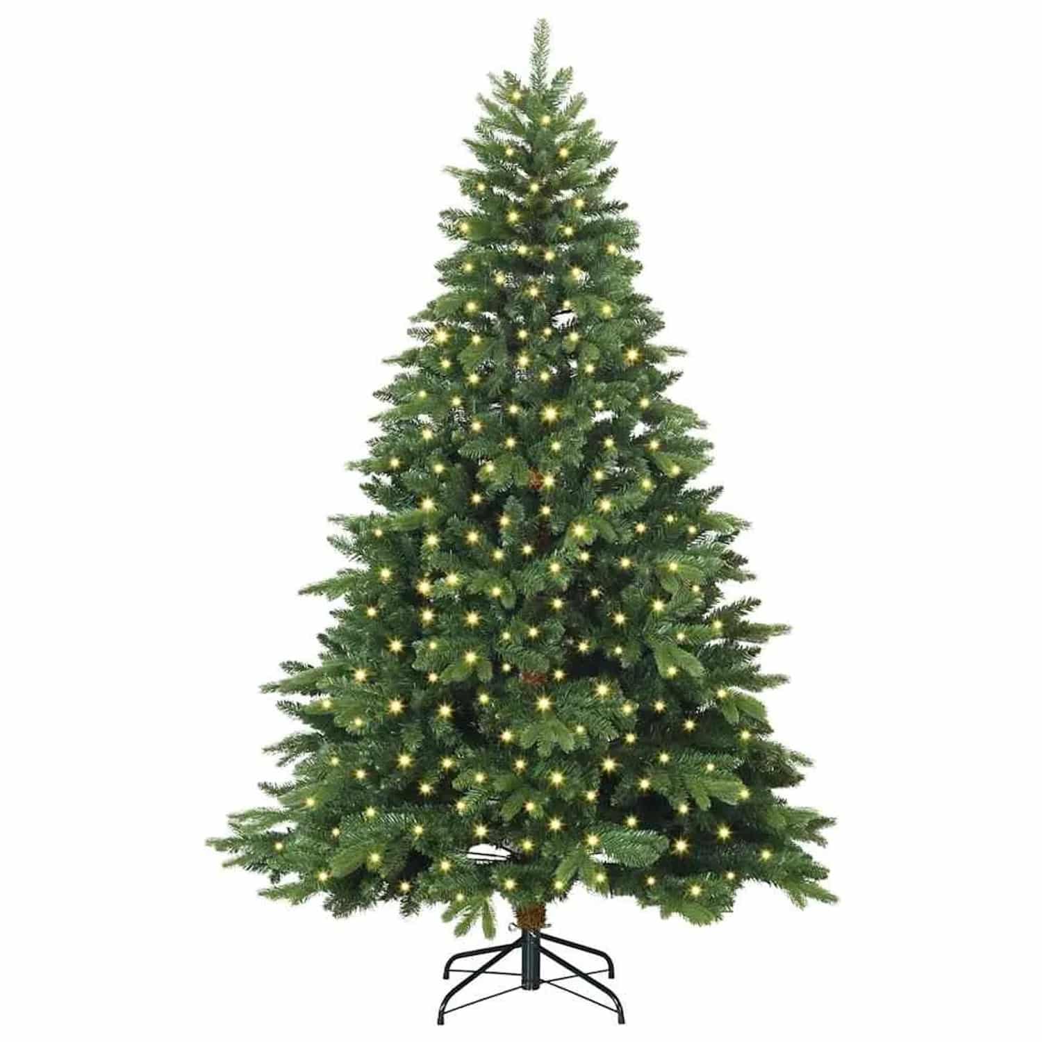 vidaXL Künstlicher Weihnachtsbaum mit 300 LEDs Grün 180 cm PE und PVC 3397545