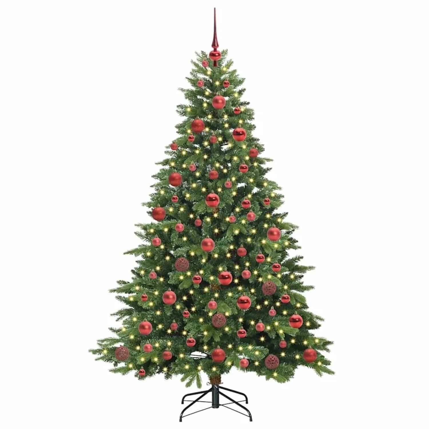 vidaXL Künstlicher Weihnachtsbaum mit 300 LEDs Grün 180 cm PE und PVC 3397549