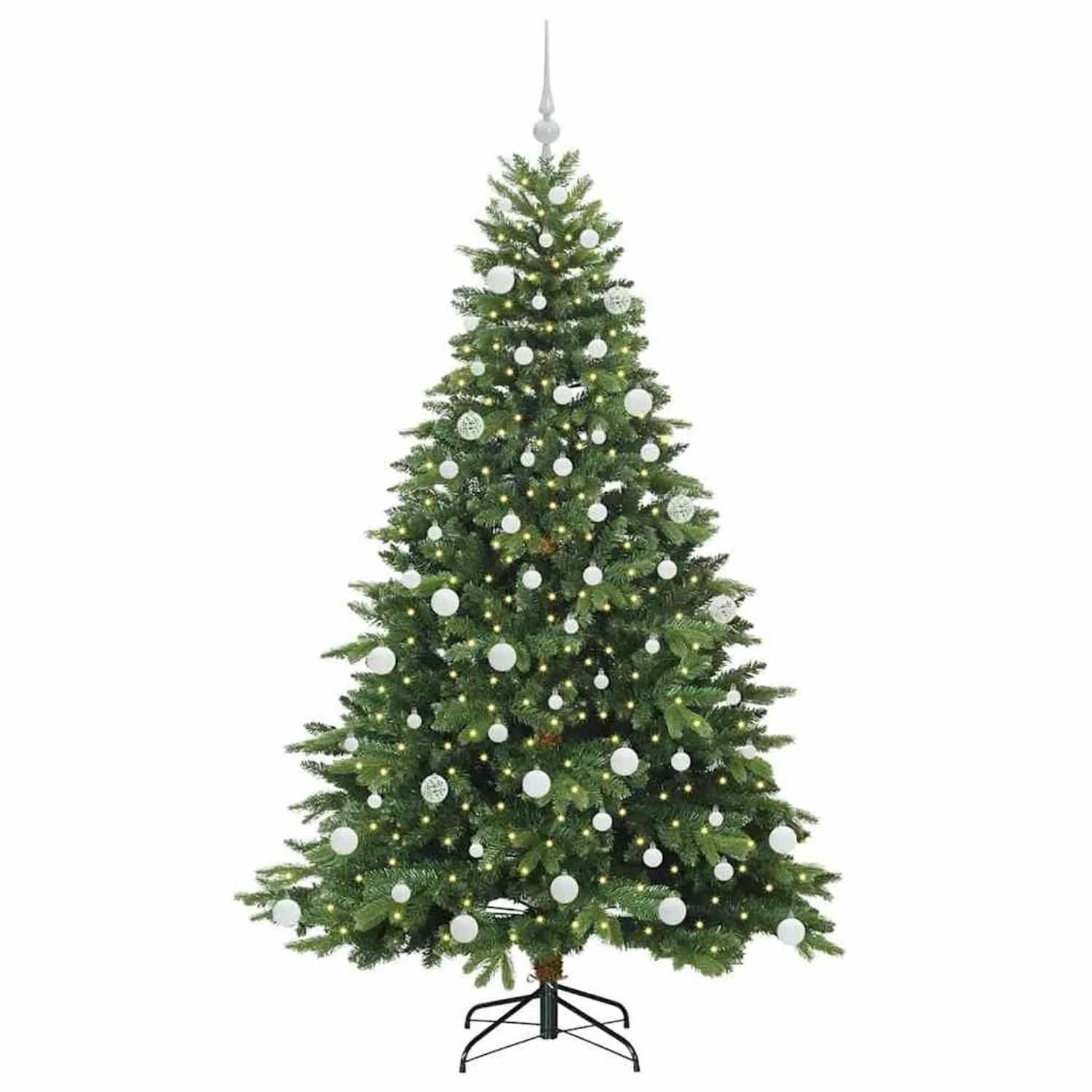 vidaXL Künstlicher Weihnachtsbaum mit 300 LEDs Grün 180 cm PE und PVC 3397552