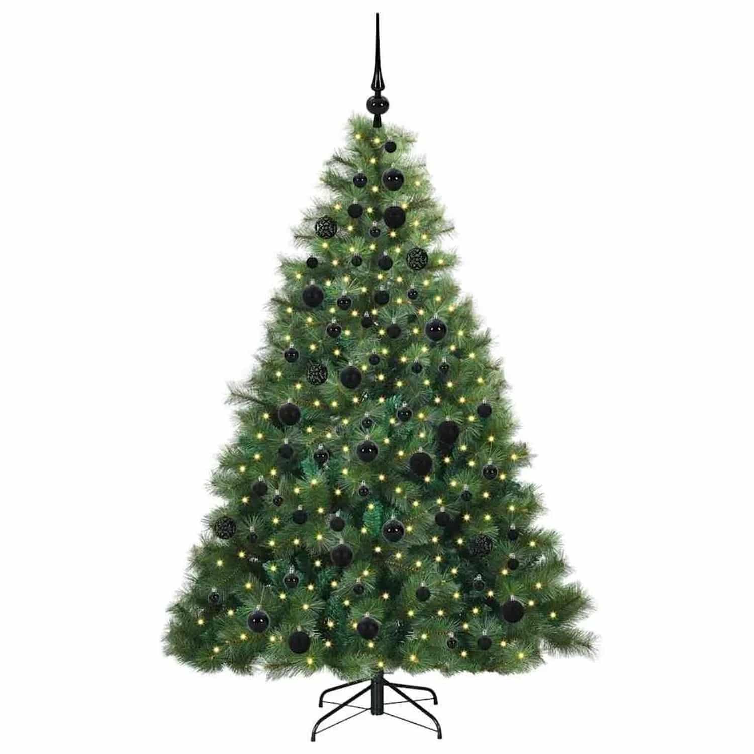 vidaXL Künstlicher Weihnachtsbaum mit 300 LEDs Grün 180 cm PE und PVC 3397784