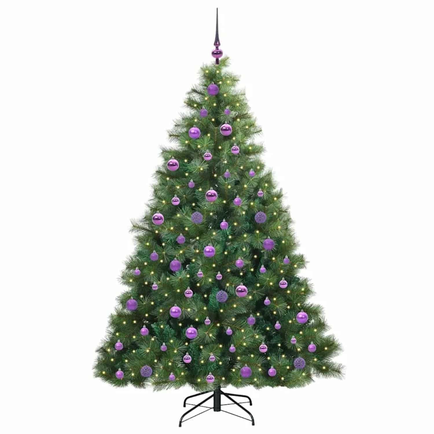 vidaXL Künstlicher Weihnachtsbaum mit 300 LEDs Grün 180 cm PE und PVC 3397789