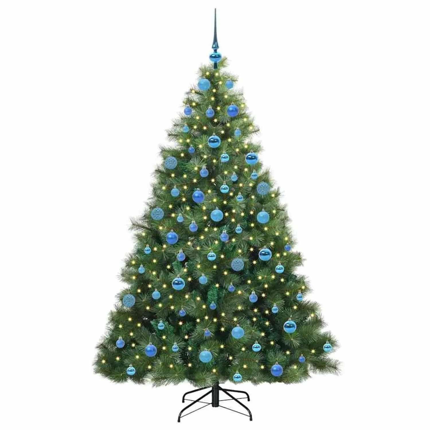 vidaXL Künstlicher Weihnachtsbaum mit 300 LEDs Grün 180 cm PE und PVC 3397790
