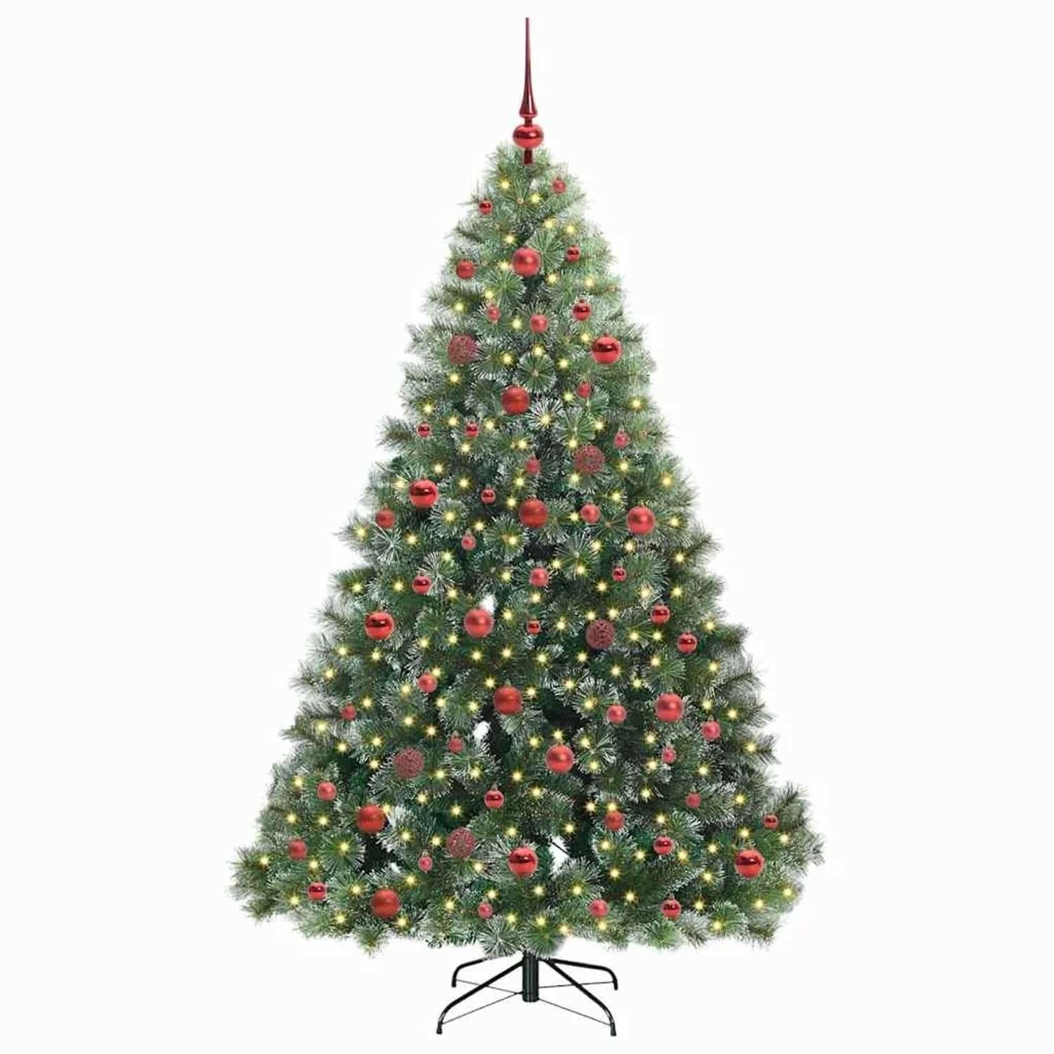 vidaXL Künstlicher Weihnachtsbaum mit 300 LEDs Grün 180 cm PE und PVC 3397848