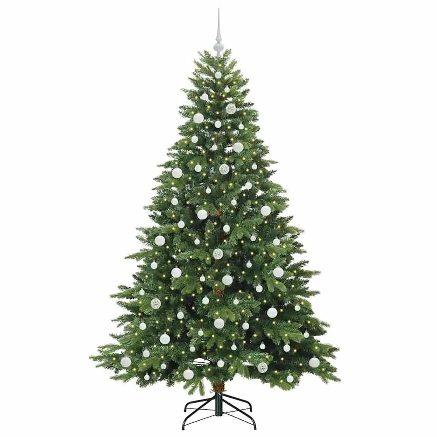 vidaXL Künstlicher Weihnachtsbaum mit 300 LEDs Grün 210 cm PE und PVC 3397565