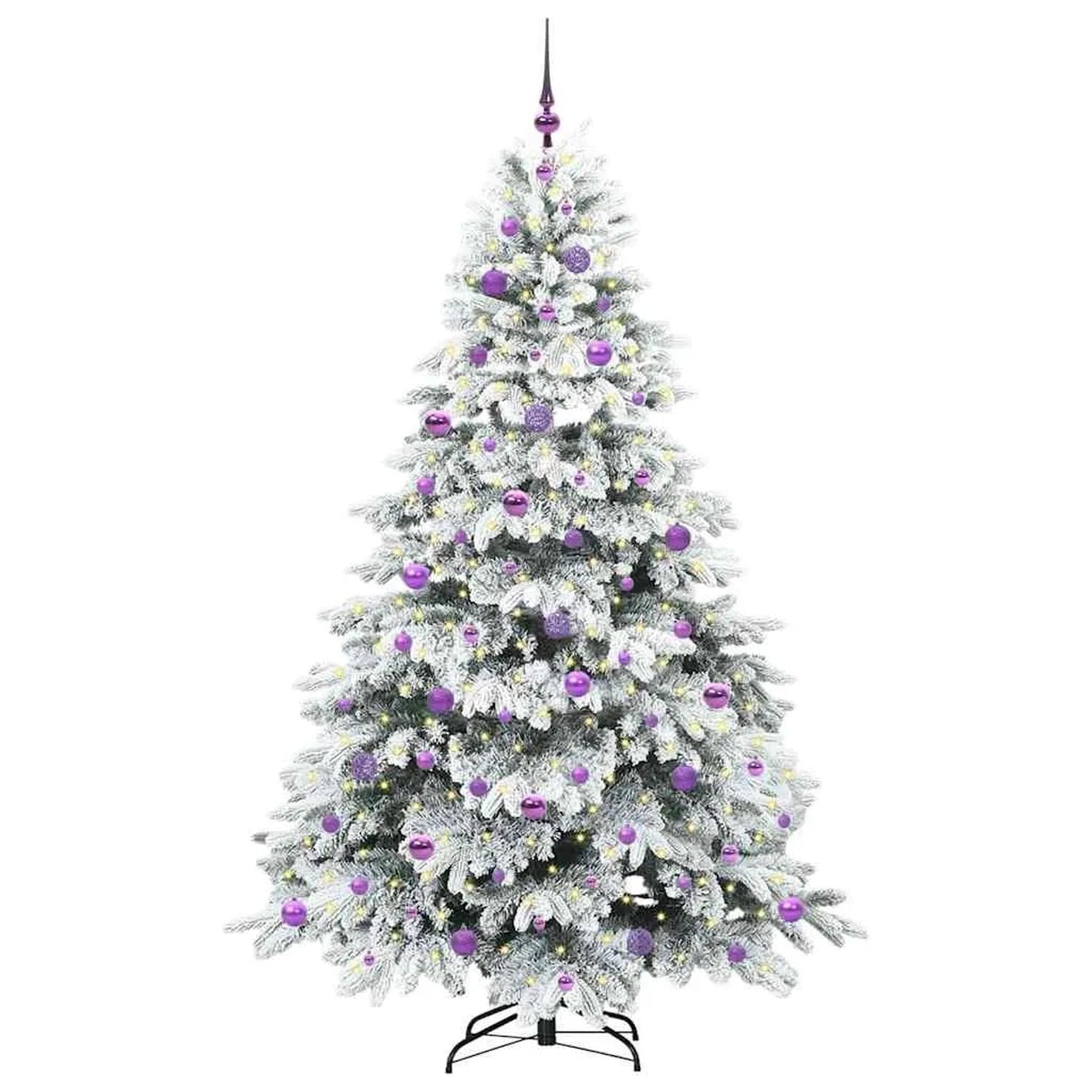 vidaXL Künstlicher Weihnachtsbaum mit 300 LEDs Grün 210 cm PE und PVC 3397633