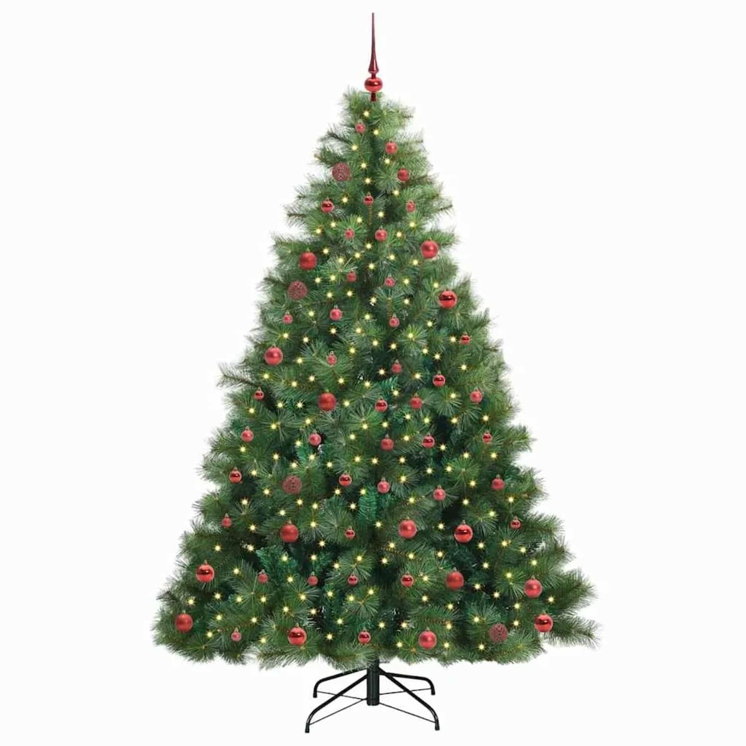 vidaXL Künstlicher Weihnachtsbaum mit 300 LEDs Grün 210 cm PE und PVC 3397796