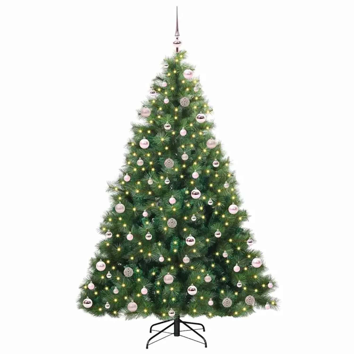vidaXL Künstlicher Weihnachtsbaum mit 300 LEDs Grün 210 cm PE und PVC 3397798