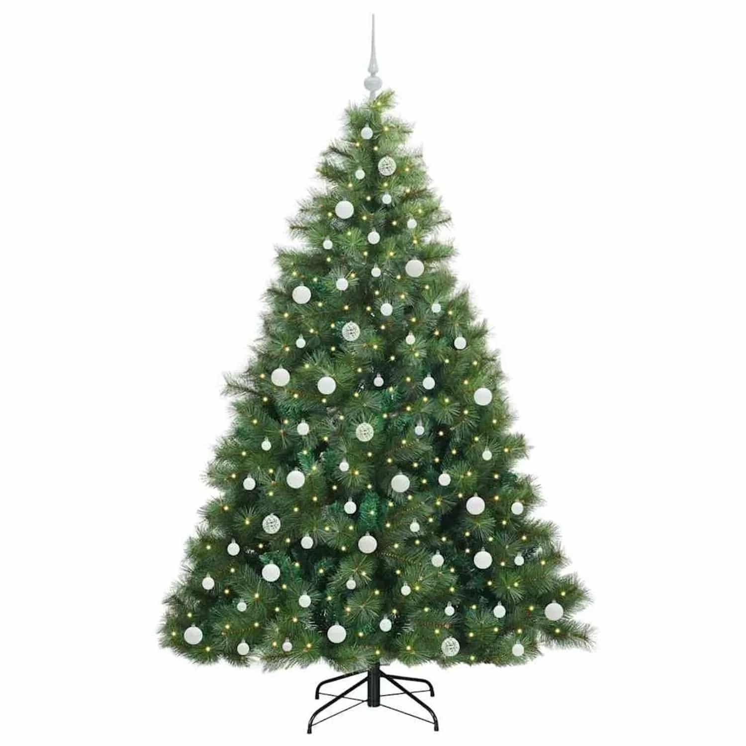 vidaXL Künstlicher Weihnachtsbaum mit 300 LEDs Grün 210 cm PE und PVC 3397799