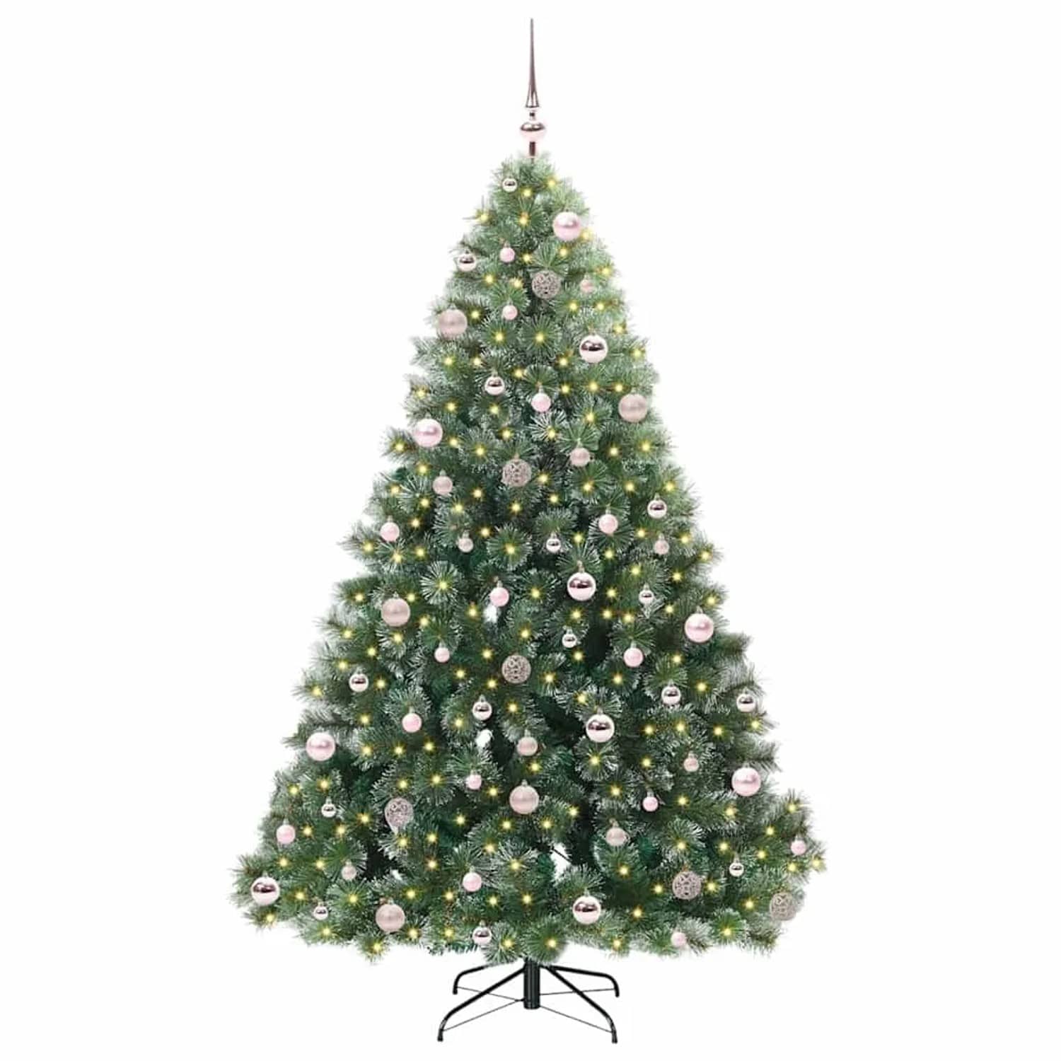 vidaXL Künstlicher Weihnachtsbaum mit 300 LEDs Grün 210 cm PE und PVC 3397863