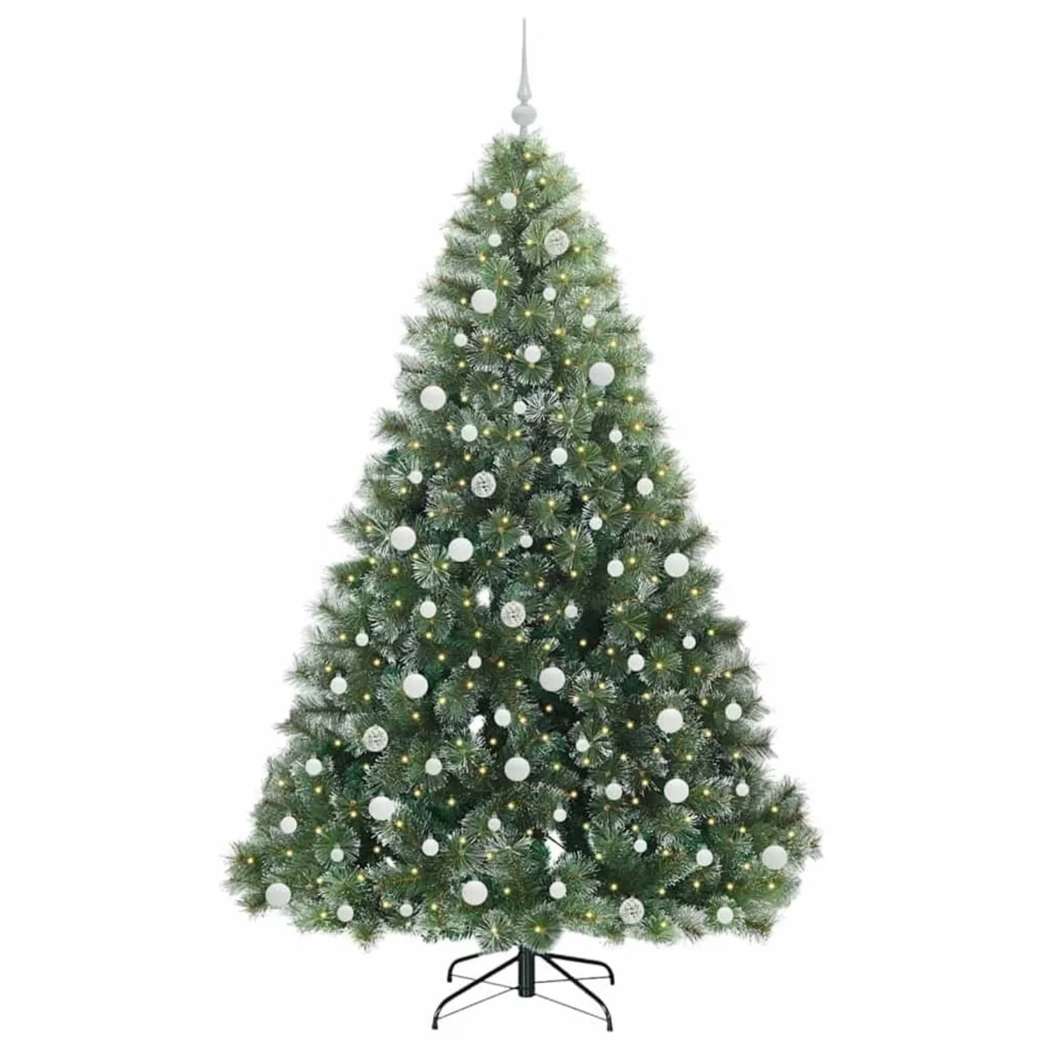 vidaXL Künstlicher Weihnachtsbaum mit 300 LEDs Grün 210 cm PE und PVC 3397864