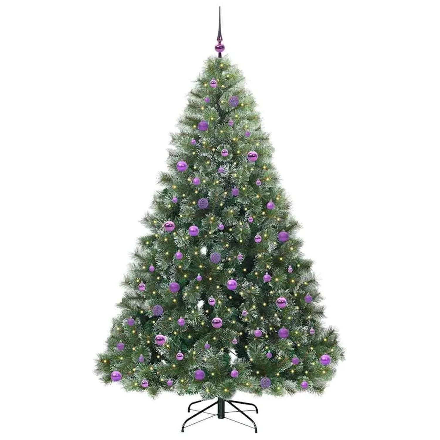 vidaXL Künstlicher Weihnachtsbaum mit 300 LEDs Grün 210 cm PE und PVC 3397867