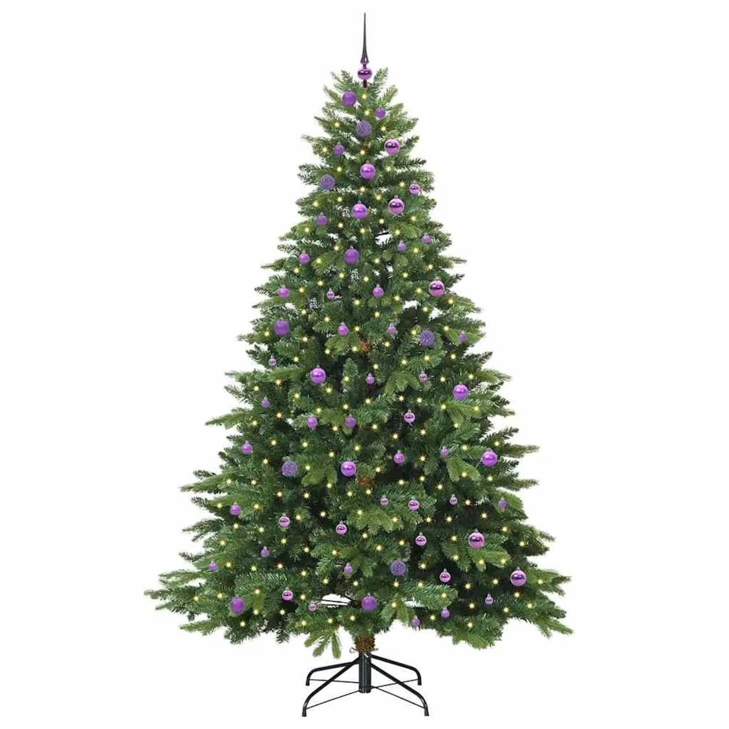 vidaXL Künstlicher Weihnachtsbaum mit 300 LEDs Grün 240 cm PE und PVC 3397581