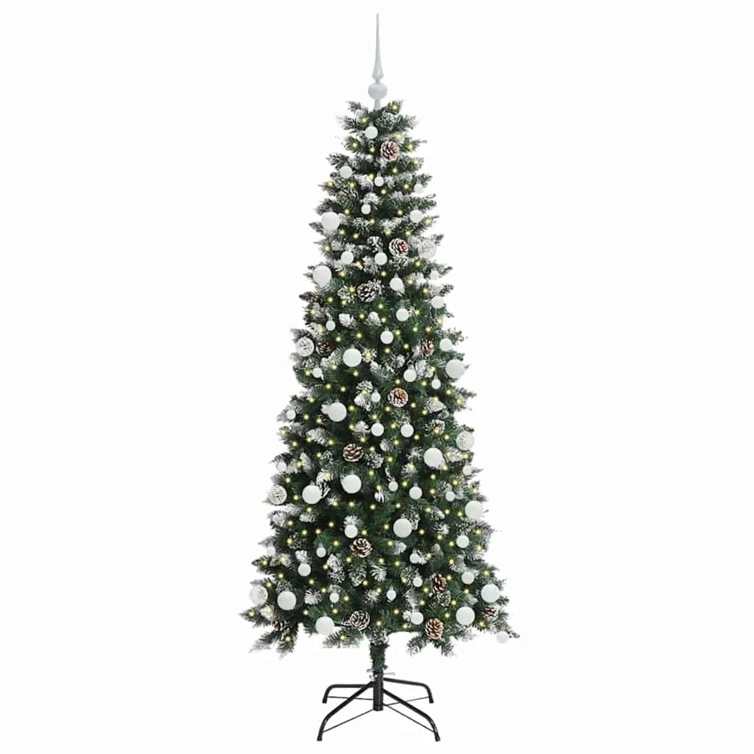 vidaXL Künstlicher Weihnachtsbaum mit 300 LEDs Grün 76 x 76 x 180 cm 3395823