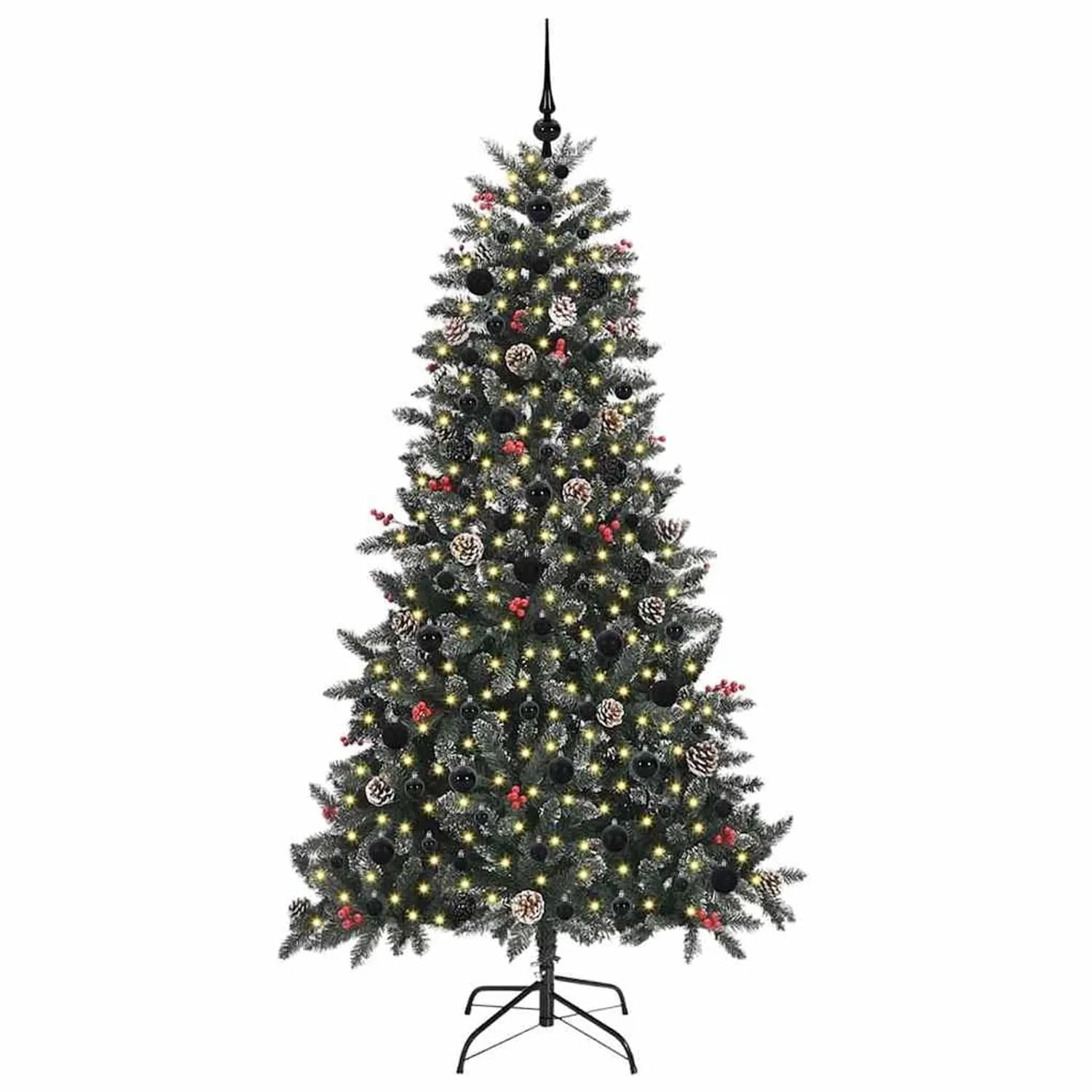 vidaXL Künstlicher Weihnachtsbaum mit 300 LEDs Grün 99 x 99 x 180 cm 3395881