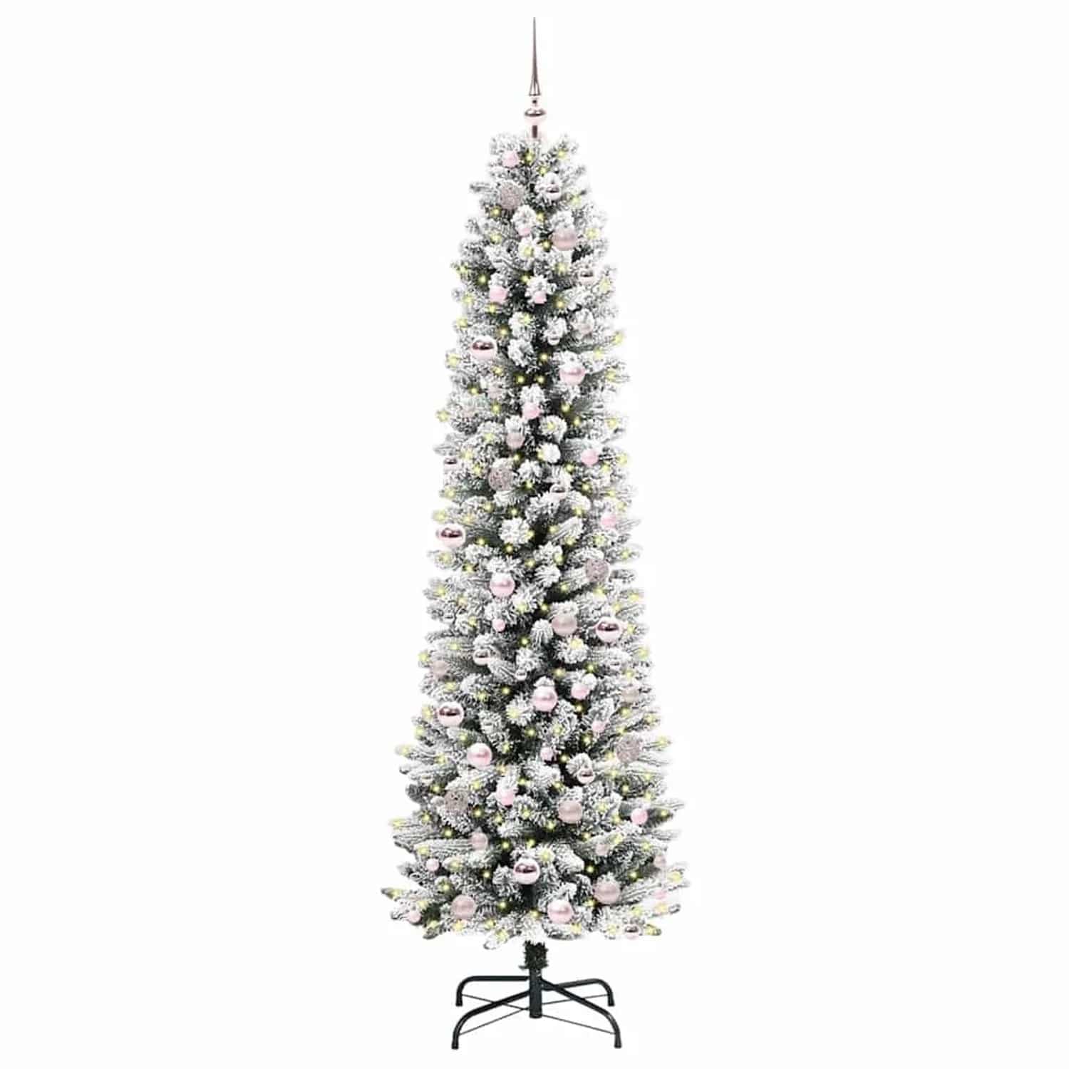 vidaXL Künstlicher Weihnachtsbaum mit 300 LEDs Grün und Weiß 210 cm 3396119