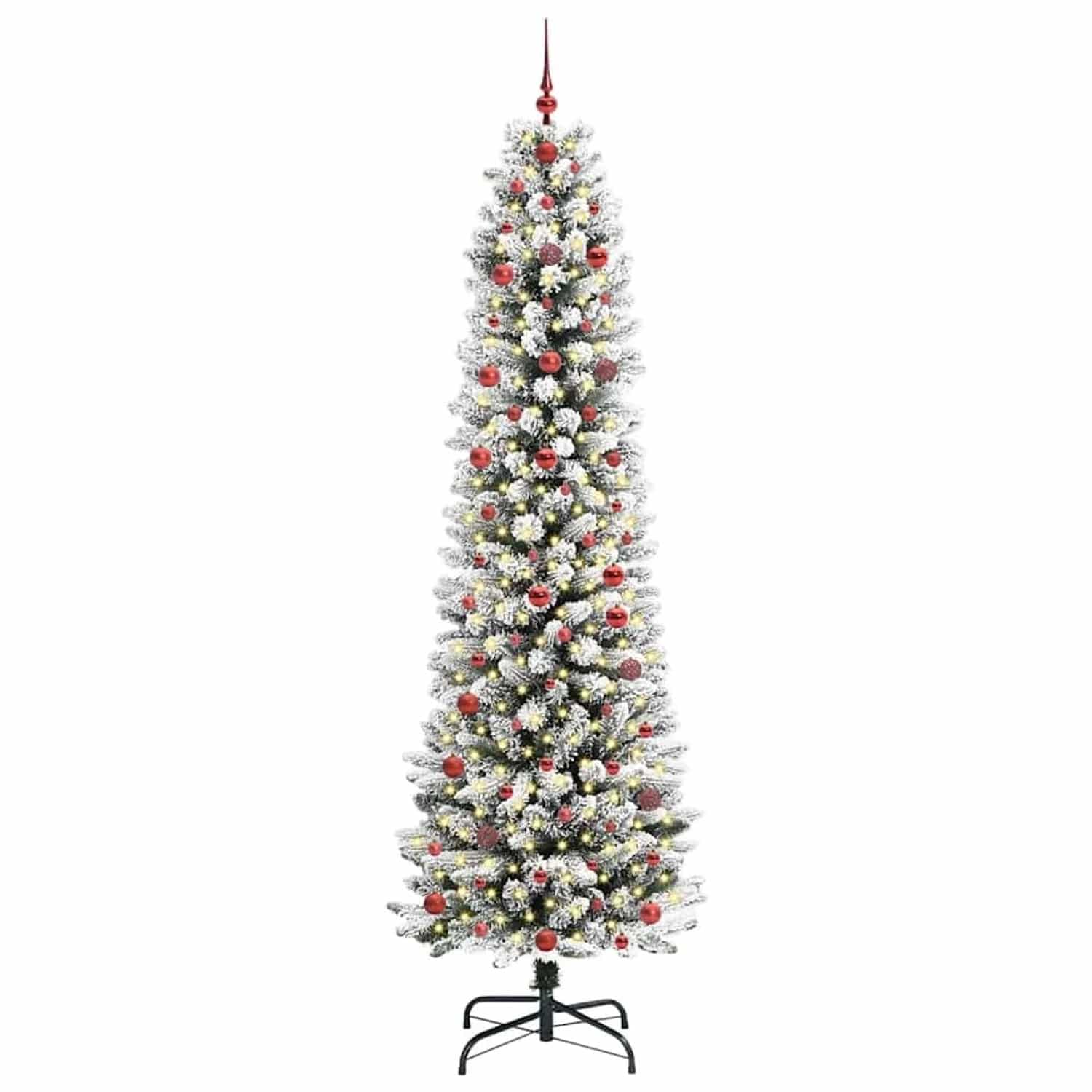 vidaXL Künstlicher Weihnachtsbaum mit 300 LEDs Grün und Weiß 240 cm 3396129