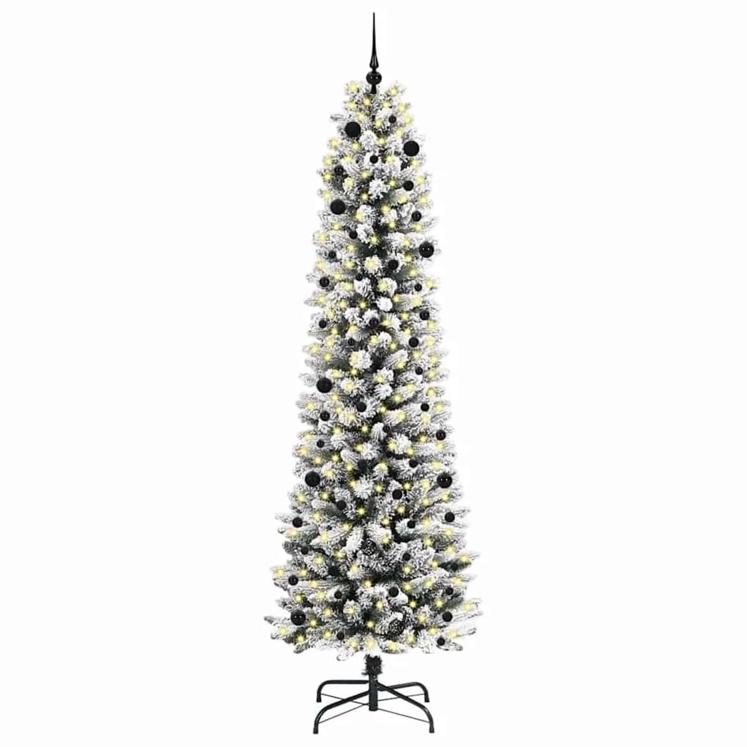 vidaXL Künstlicher Weihnachtsbaum mit 300 LEDs Grün und Weiß 240 cm 3396130