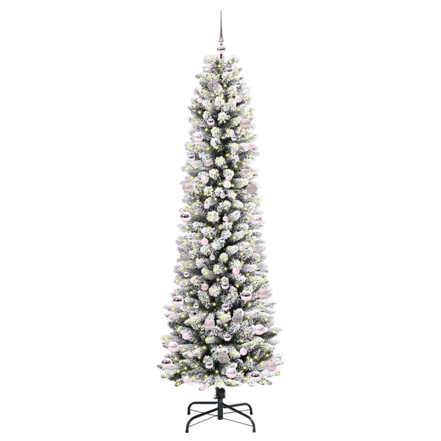 vidaXL Künstlicher Weihnachtsbaum mit 300 LEDs Grün und Weiß 240 cm 3396131